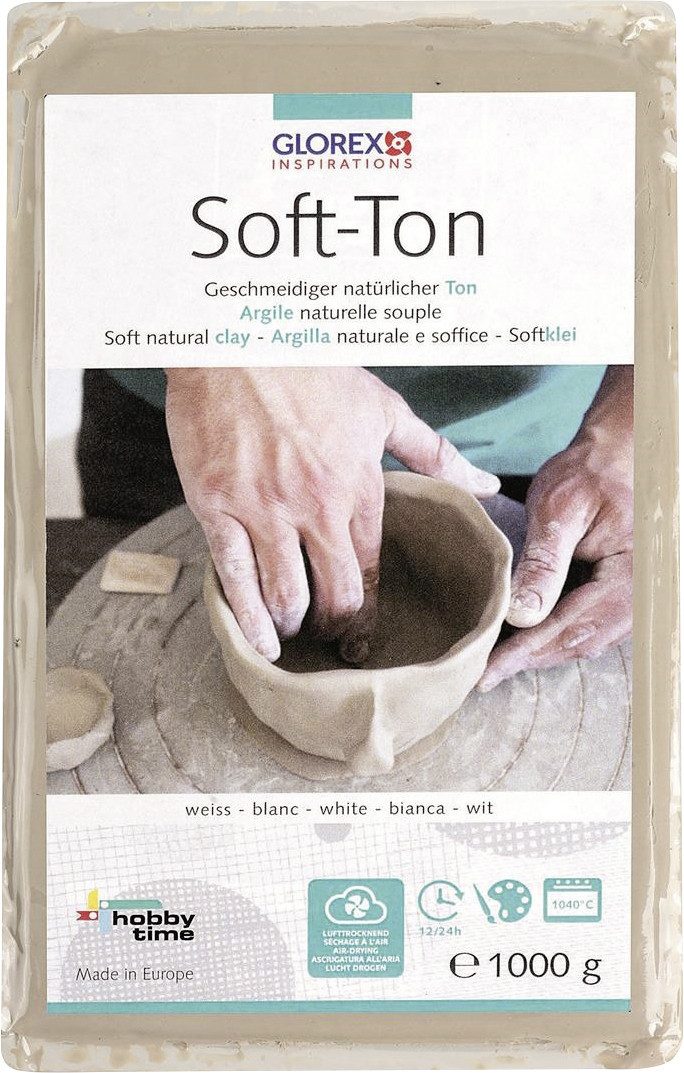 Glorex Bastelnaturmaterial Glorex Soft-Ton weiß, 1000 g