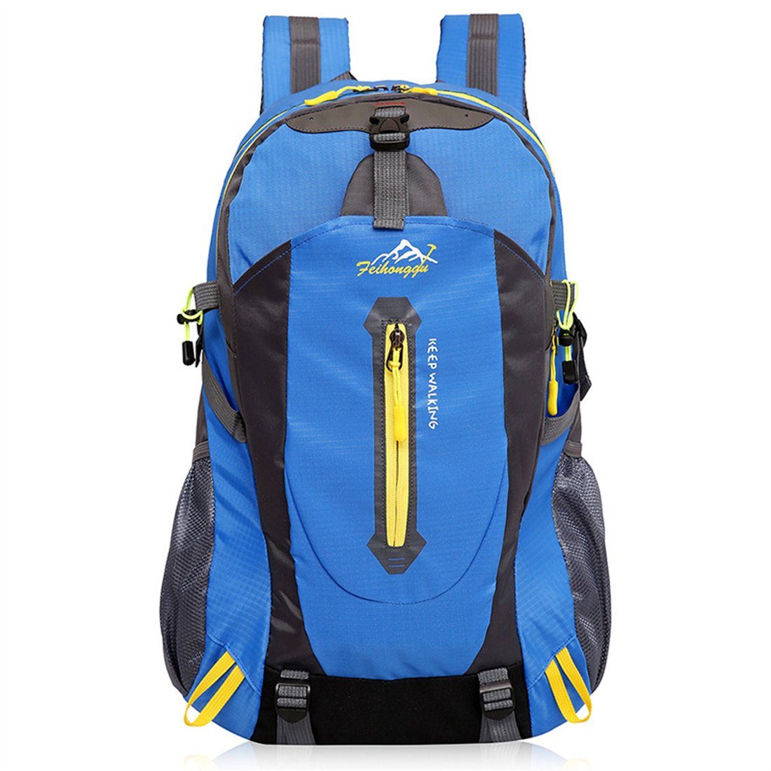 DÖRÖY Wanderrucksack 40L wasserfester Seesack, Outdoor-Wanderrucksack,Studenten-Schultasche blau