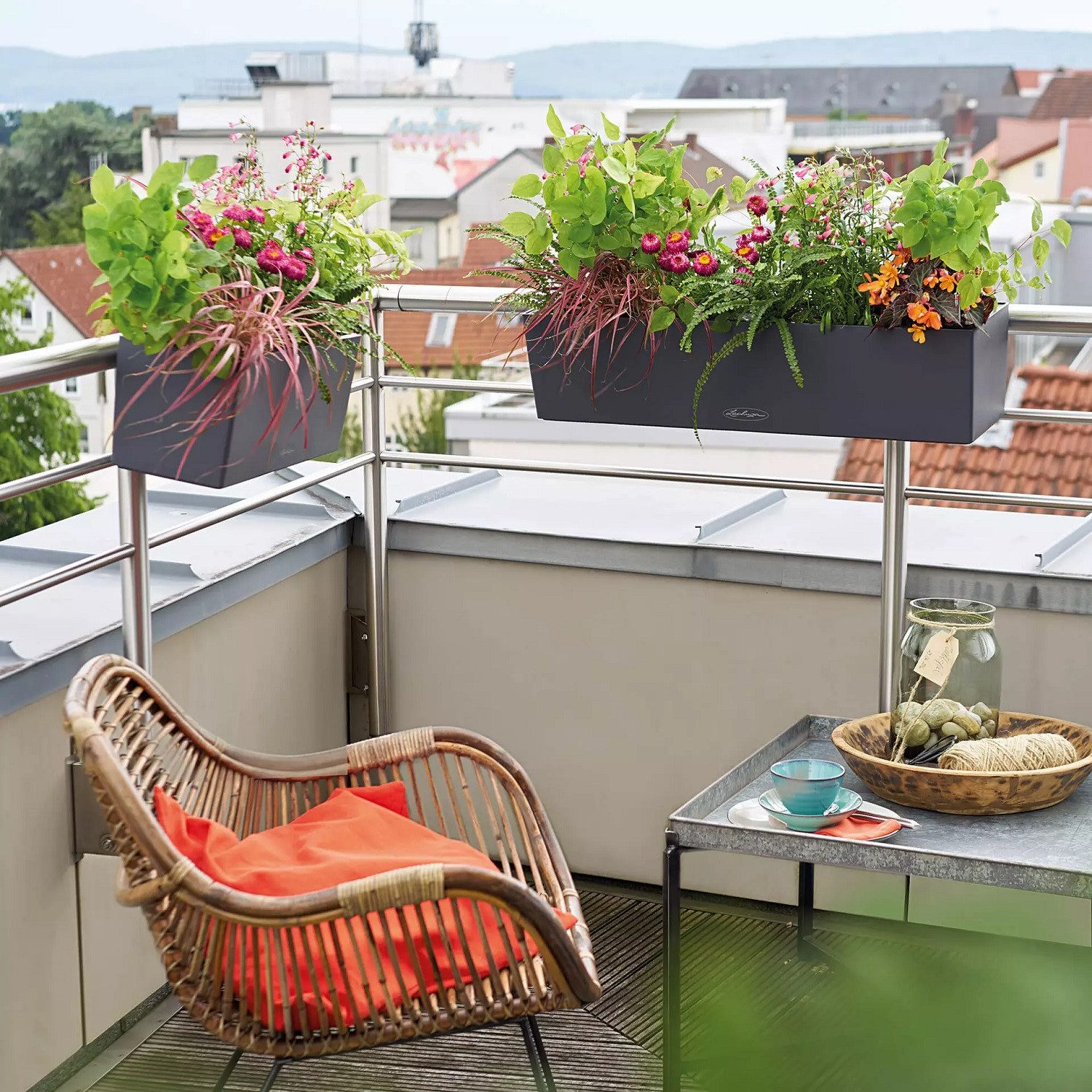 Lechuza® Balkonkasten Balconera Color 100 schiefergrau (Komplettset)