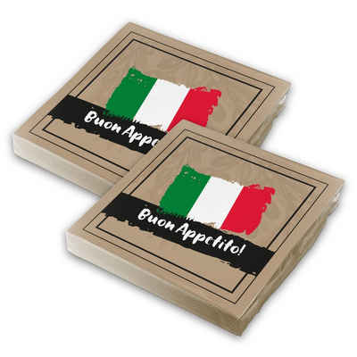 itenga Papierserviette itenga 40x Serviette Italienisch Buon Apetito Set