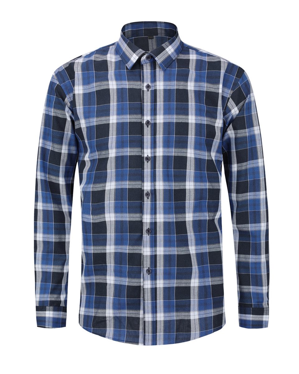 Allthemen Langarmhemd mit Karomuster modisches Freizeithemd Regular Fit günstig online kaufen