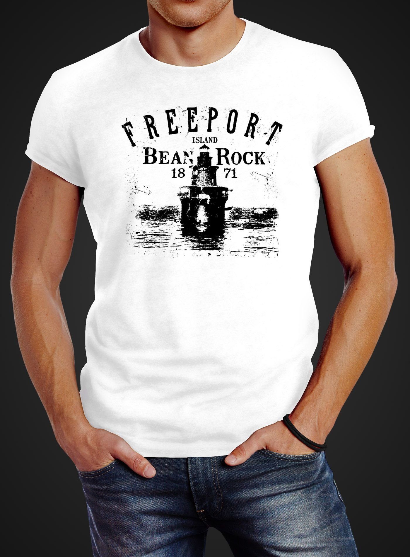 Neverless Print-Shirt Herren T-Shirt Retro Print günstig online kaufen