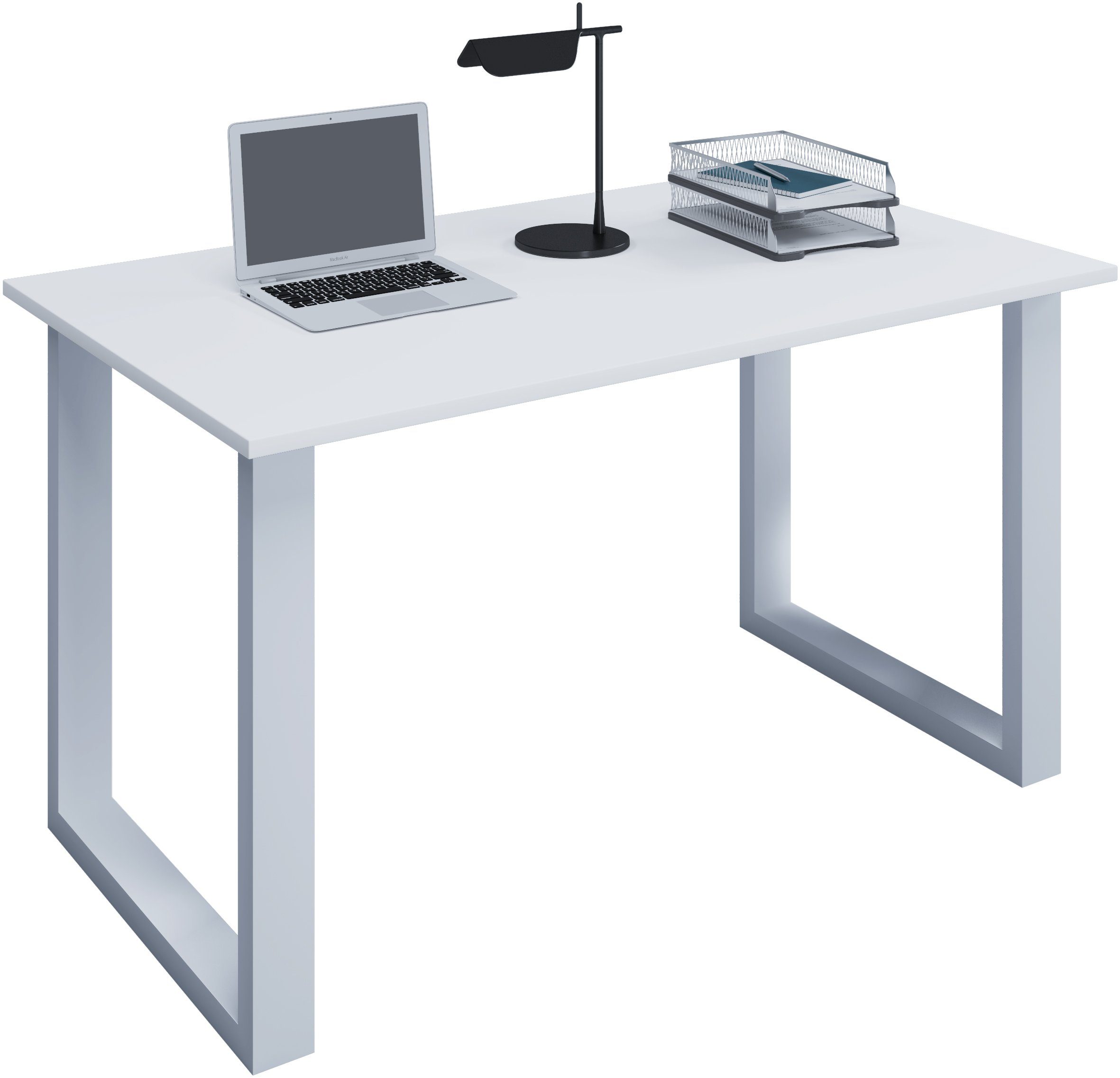 VCM Schreibtisch Lona U 76x110x80cm (1-St), Holz Schreibtisch, Füße aus hochwertigem Metall, Büromöbel