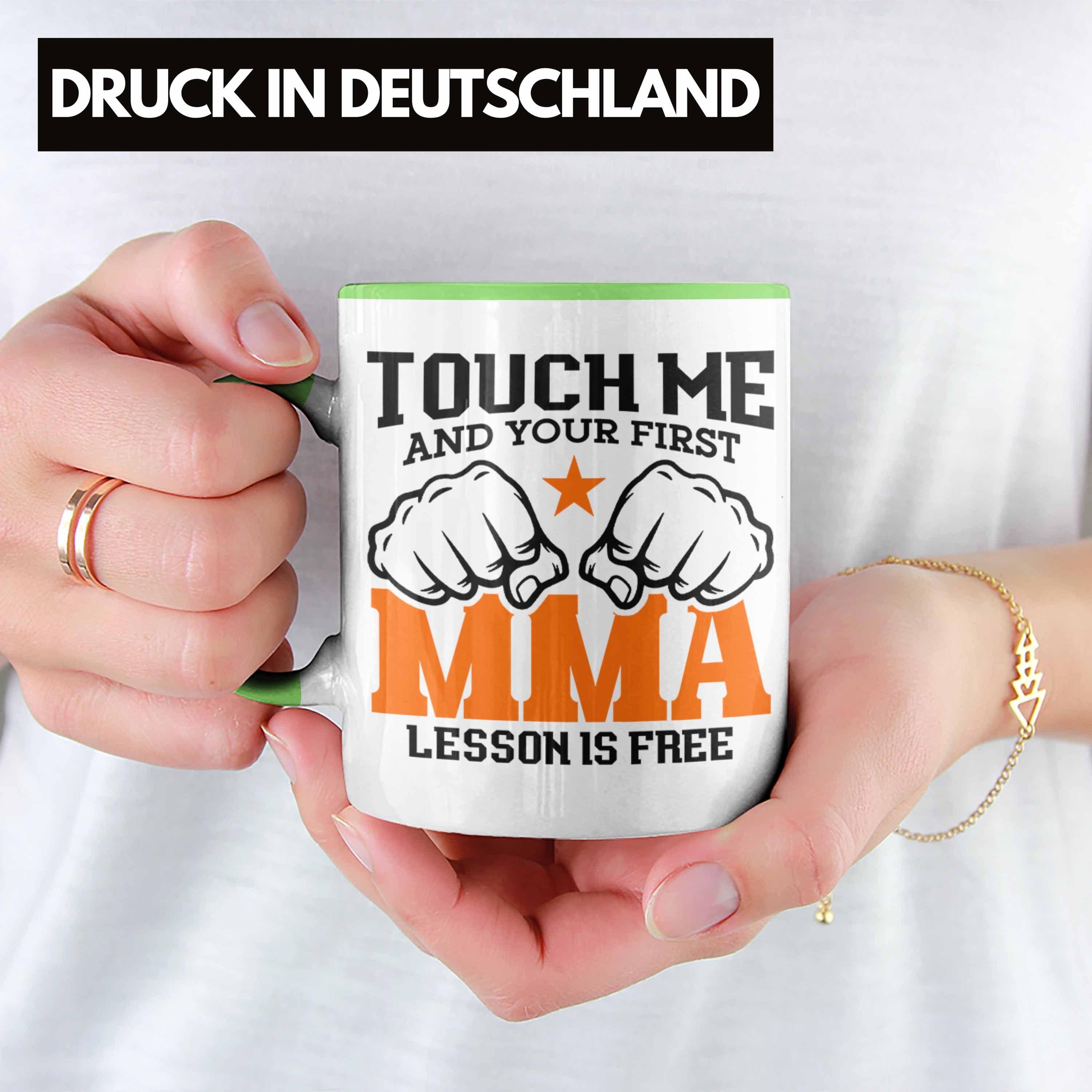 MMA MMA-Kämpfer Geschenkidee MMA-Tasse Lesson First Tasse Trendation Grün für Geschenk