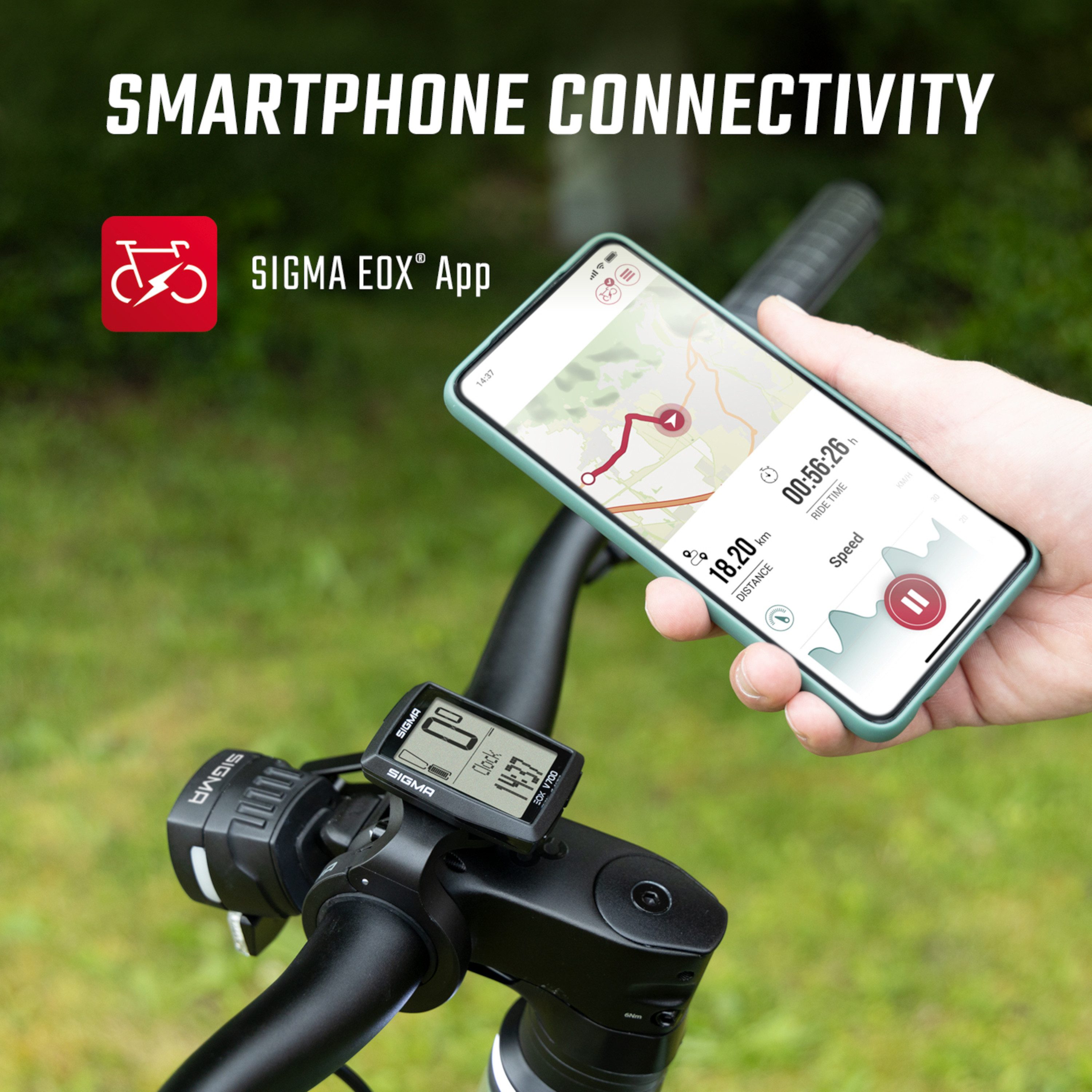 SIGMA Fahrradcomputer EOX View 700 E-Bike Computer Fahrradtacho