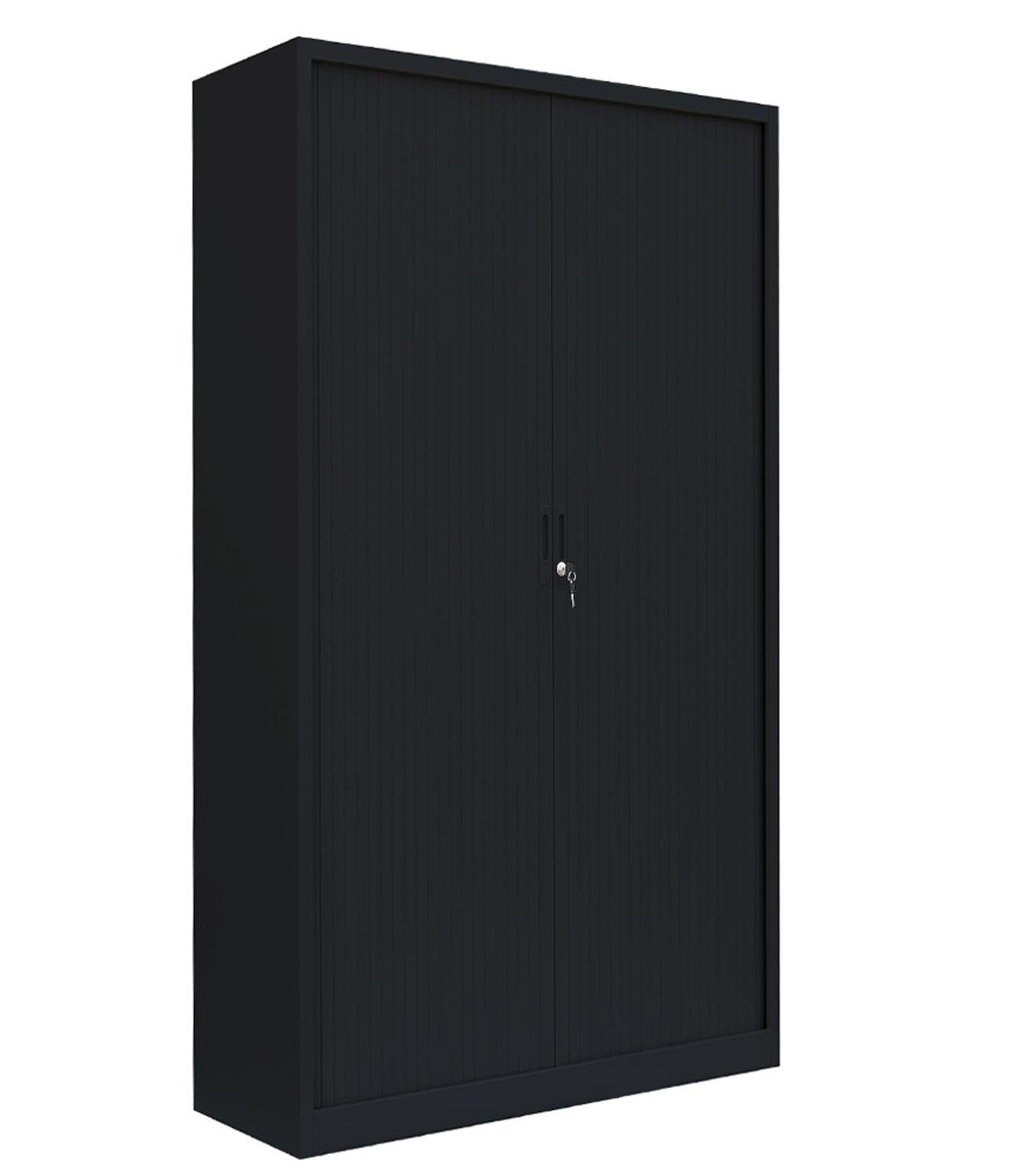 Tiefschwarz/ Tiefschwarz | OH, Rollladenschrank, und keine erforderlich 1000 9005 mm 5 (1-St) Türen: x Korpus: verschweißt Schwarz montiert 457 x RAL Rollladenschrank Steelboxx - 1950 Montage Lüllmann® Komplett