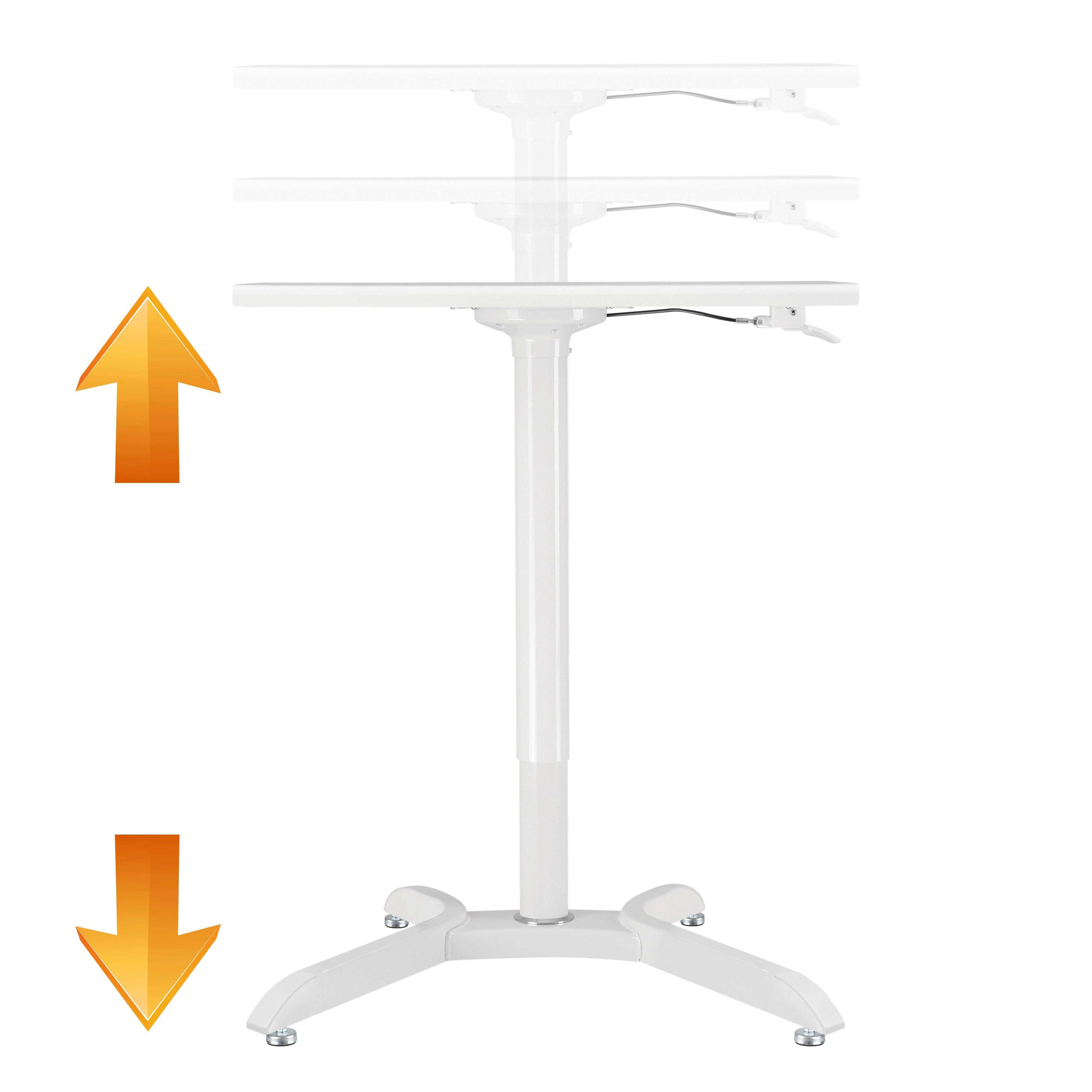 RICOO Laptoptisch Computertisch Höhenverstellbar bis zu 110cm Schreibtisch weiß SST012 (1-St., Bett - und Beistelltisch mobil Büro und Homoffice), Laptop-Tisch Beistelltisch Laptop 71cm Breite und 50cm Tiefe