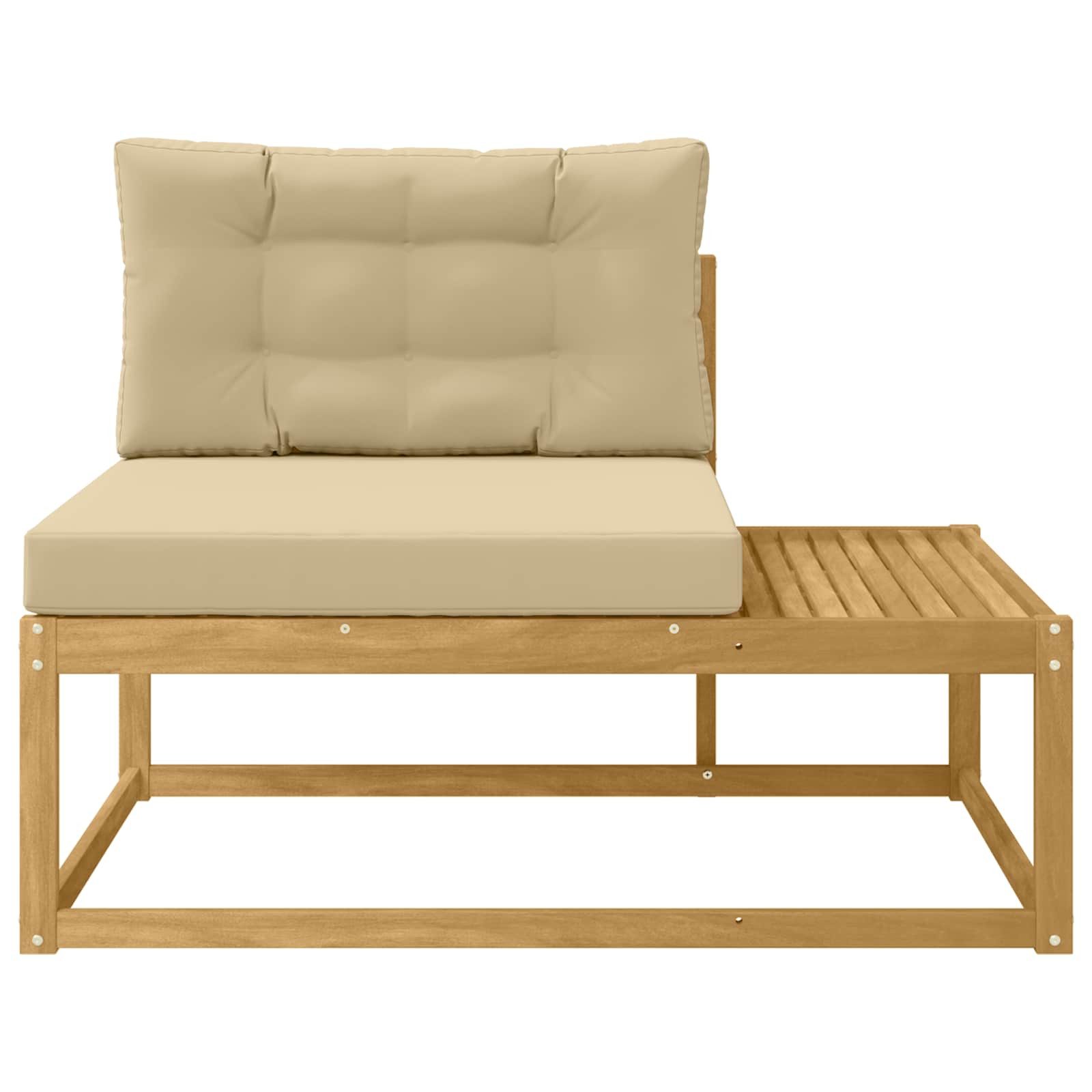 vidaXL Sofaelement Outdoor End Sofa mit Kissen Weiß 115 x 83 x 73 cm Polyester (1 St)