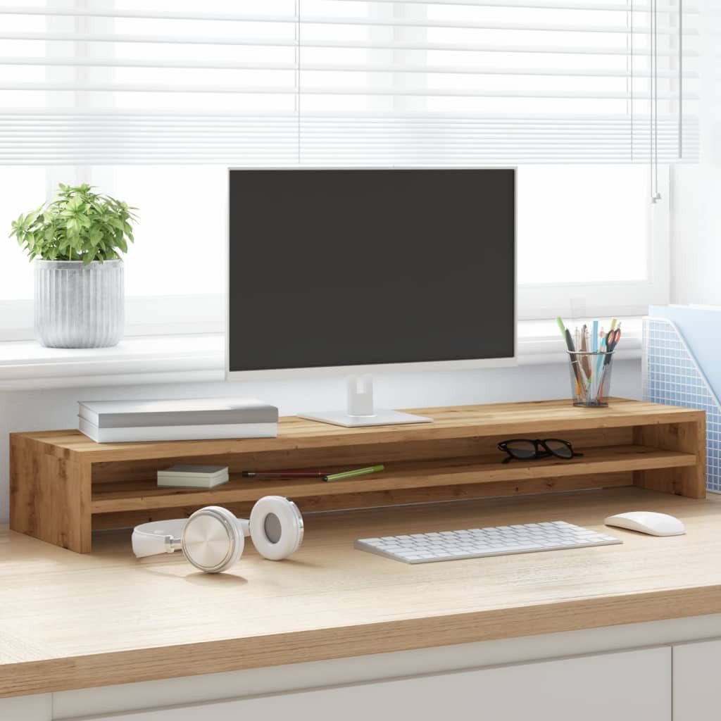 vidaXL Monitor-Halterung NA Monitorständer Artisan-Eiche 100x24x13 cm Spanplatte Bildschirm Erh, (1-tlg)