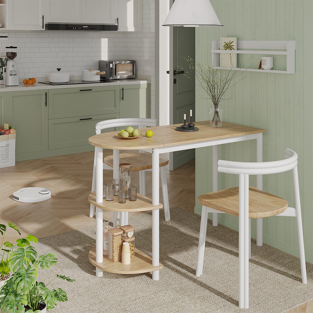 Vicco Esstisch Freetown, Goldkraft Eiche/Weiß, 110 x 50 cm mit offene Ablagen (1-St)