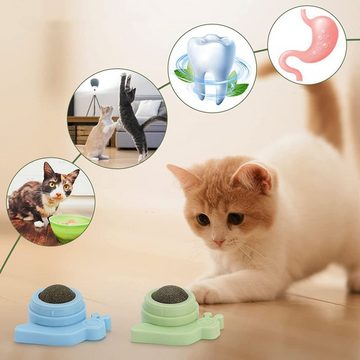 Lubgitsr Katzen-Futterspender 2 Stück Katzenminze Balls Spielzeug 360°Drehbare Katzenminze Ball