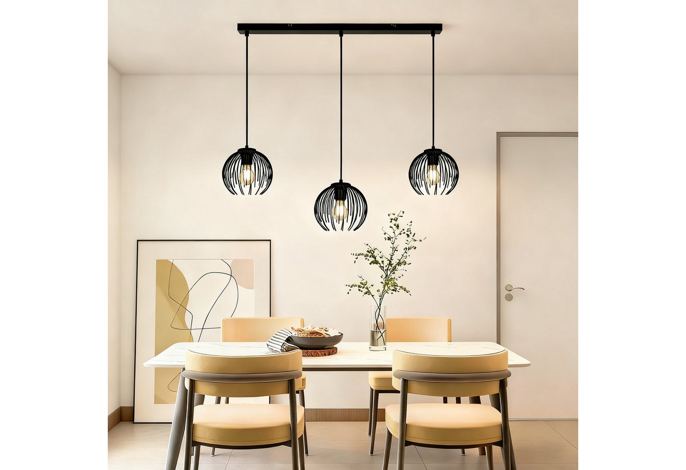 OTTO home Pendelleuchte Tonnia - Hängelampe, höhenverstellbar, Pendellampe, Metall, ohne Leuchtmittel, Leuchtmittel wechselbar, Lichteffekt durch Gitter-Optik, liefert eingeschaltet Schattenoptiken