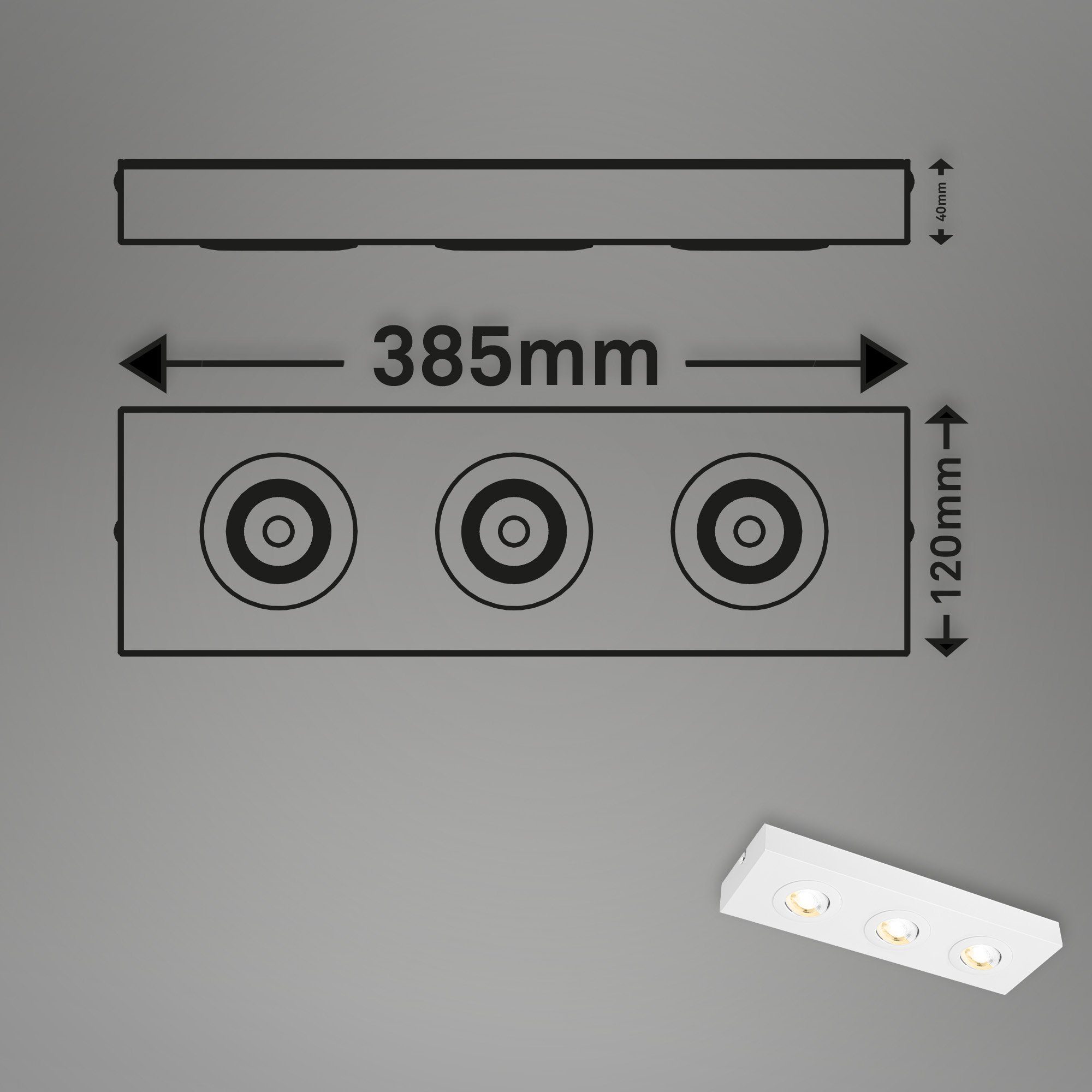 fest Warmweiß Deckenleuchte 3996036, Briloner Leuchten LED verbaut, Neutralweiß,