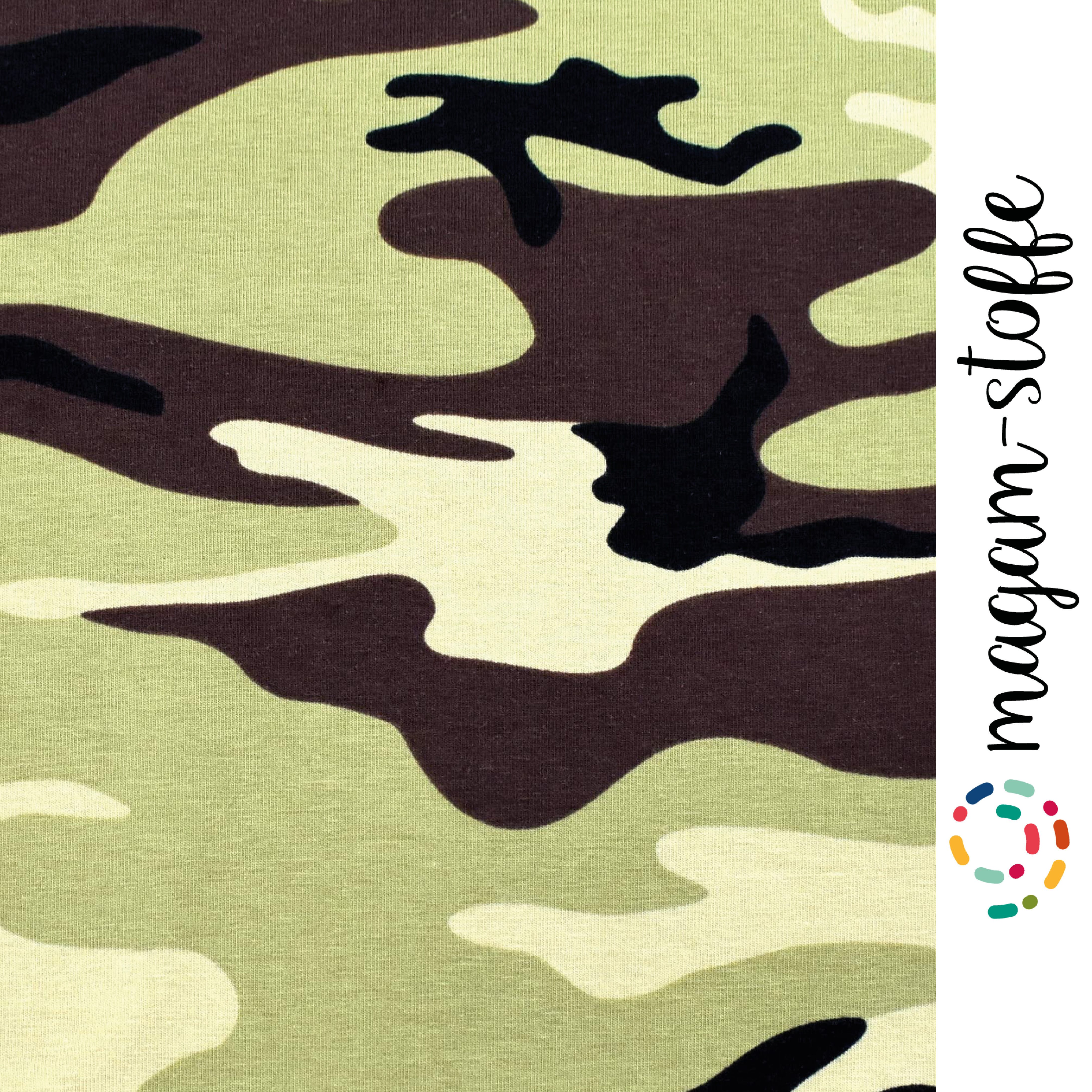 MAGAM-Stoffe Stoff "Logan", Camouflage Jersey ÖKO-TEX Meterware ab 50cm