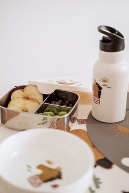 kikadu Lunchbox, Box: Edelstahl, Silikondeckel: 100% BPA-freies Silikon, (1-tlg), Giraffe Natur aus Edelstahl mit BPA-freiem Silikondeckel