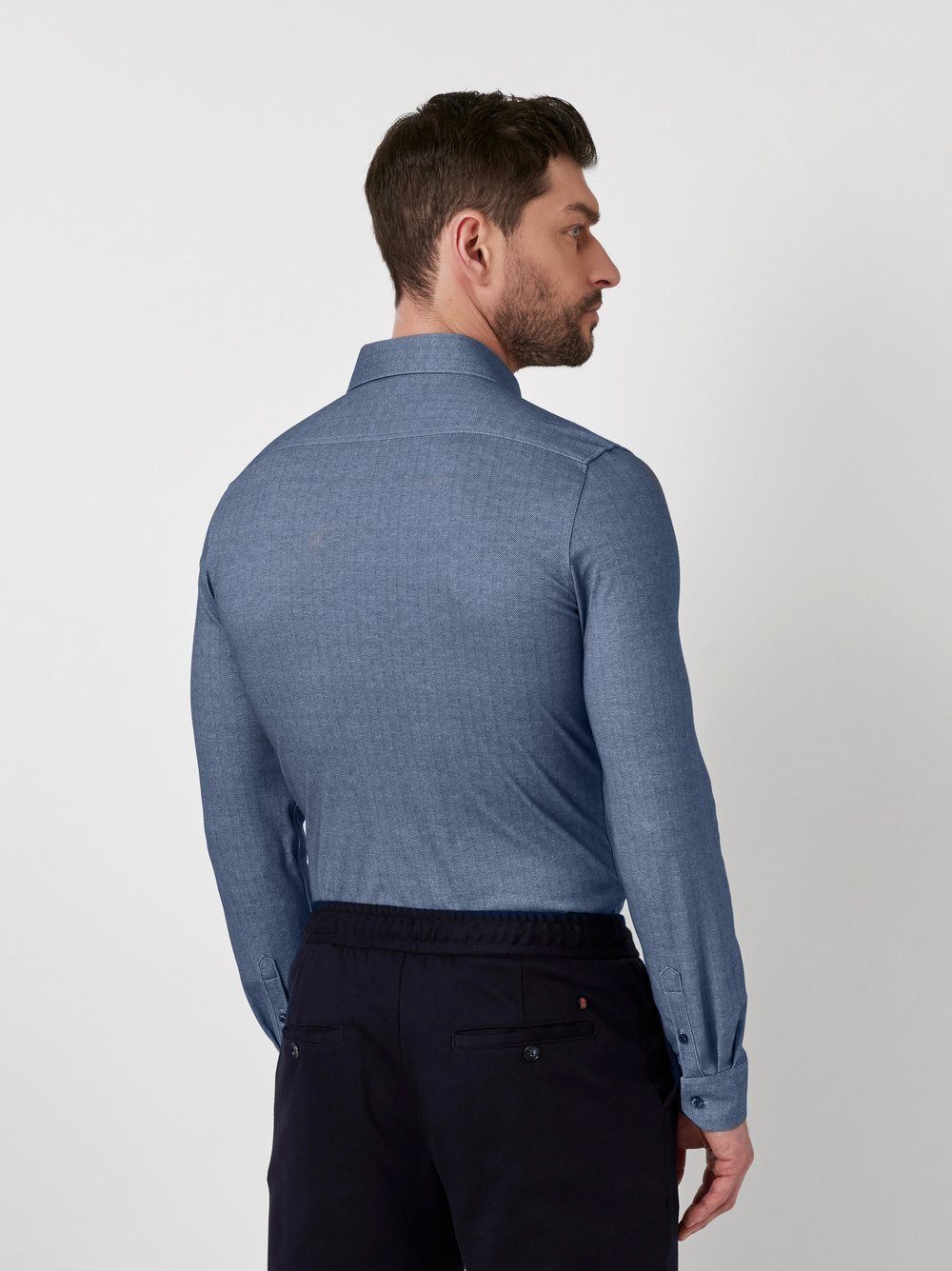 DESOTO Businesshemd Luxury Hai aus Jersey mit Hai Kragen