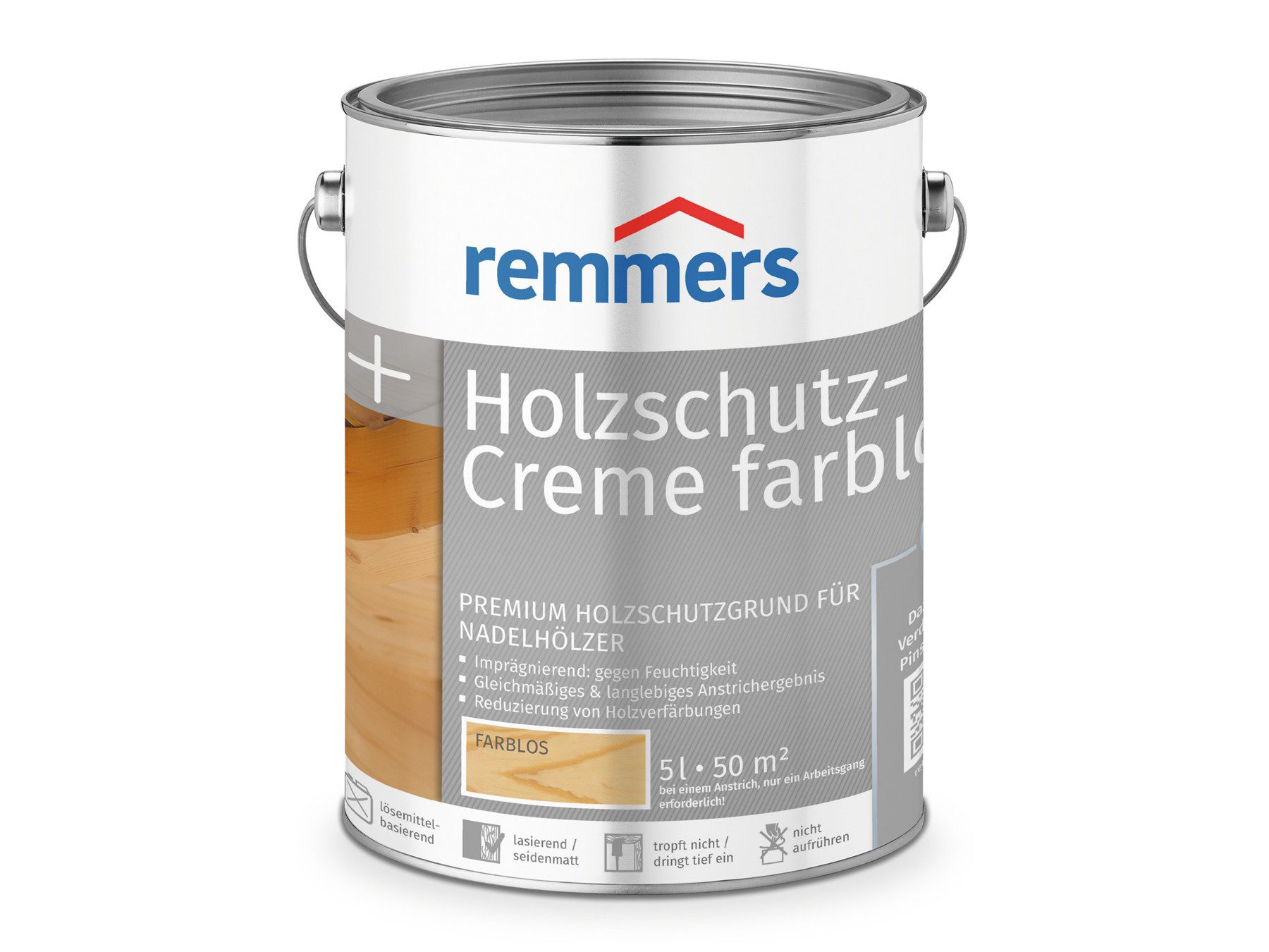 Remmers Holzschutzlasur Holzschutz-Creme 5 Liter, 3facher Holzschutz mit Imprägnierung + Grundierung + Lasur