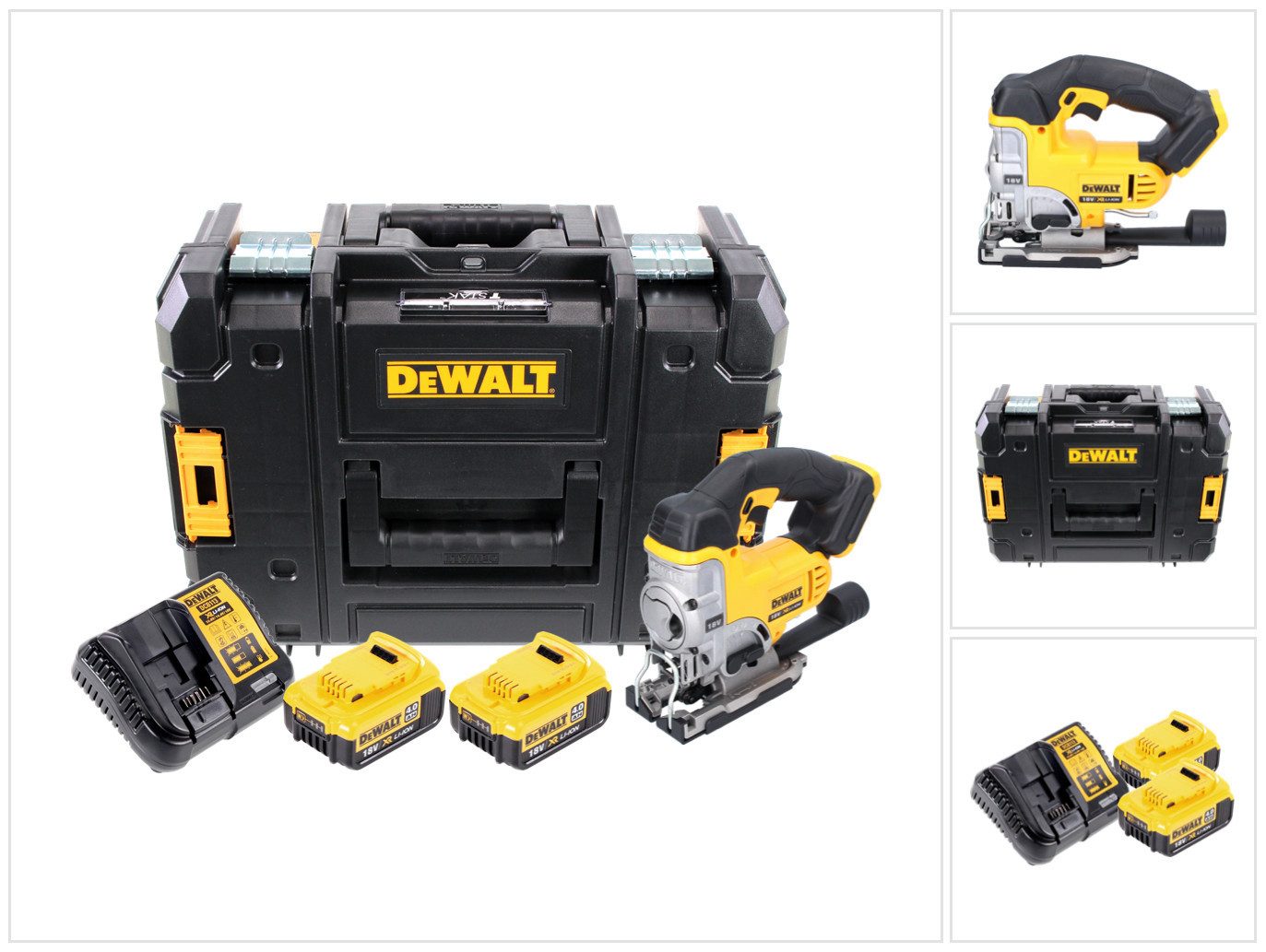 DeWalt Stichsäge DCS 331 M2 Akku Stichsäge 18 V + 2x Akku 4,0 Ah + Ladegerät + TSTAK