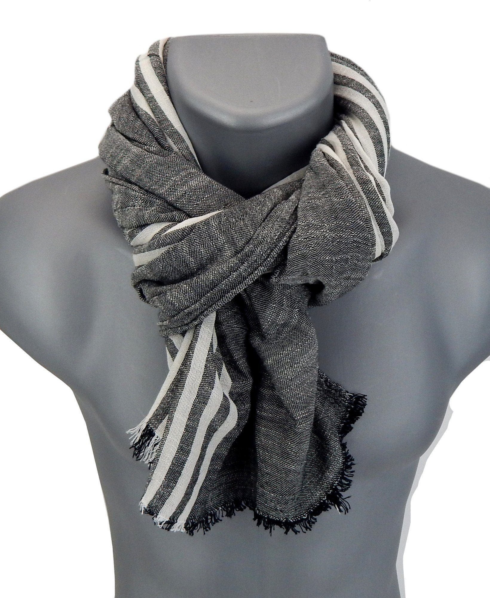 Ella Jonte Modeschal, leichter Herrenschal gestreift Baumwolle günstig online kaufen