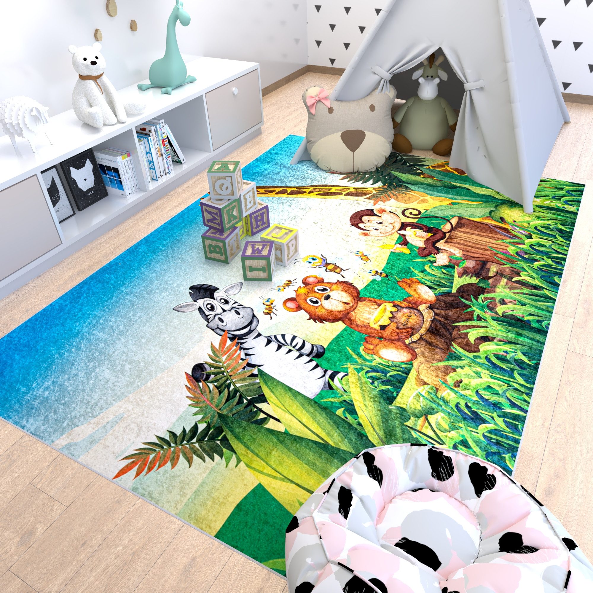 Mazovia Kinderteppich Kinderteppich Zoo Kinderzimmer, 120 günstig online kaufen