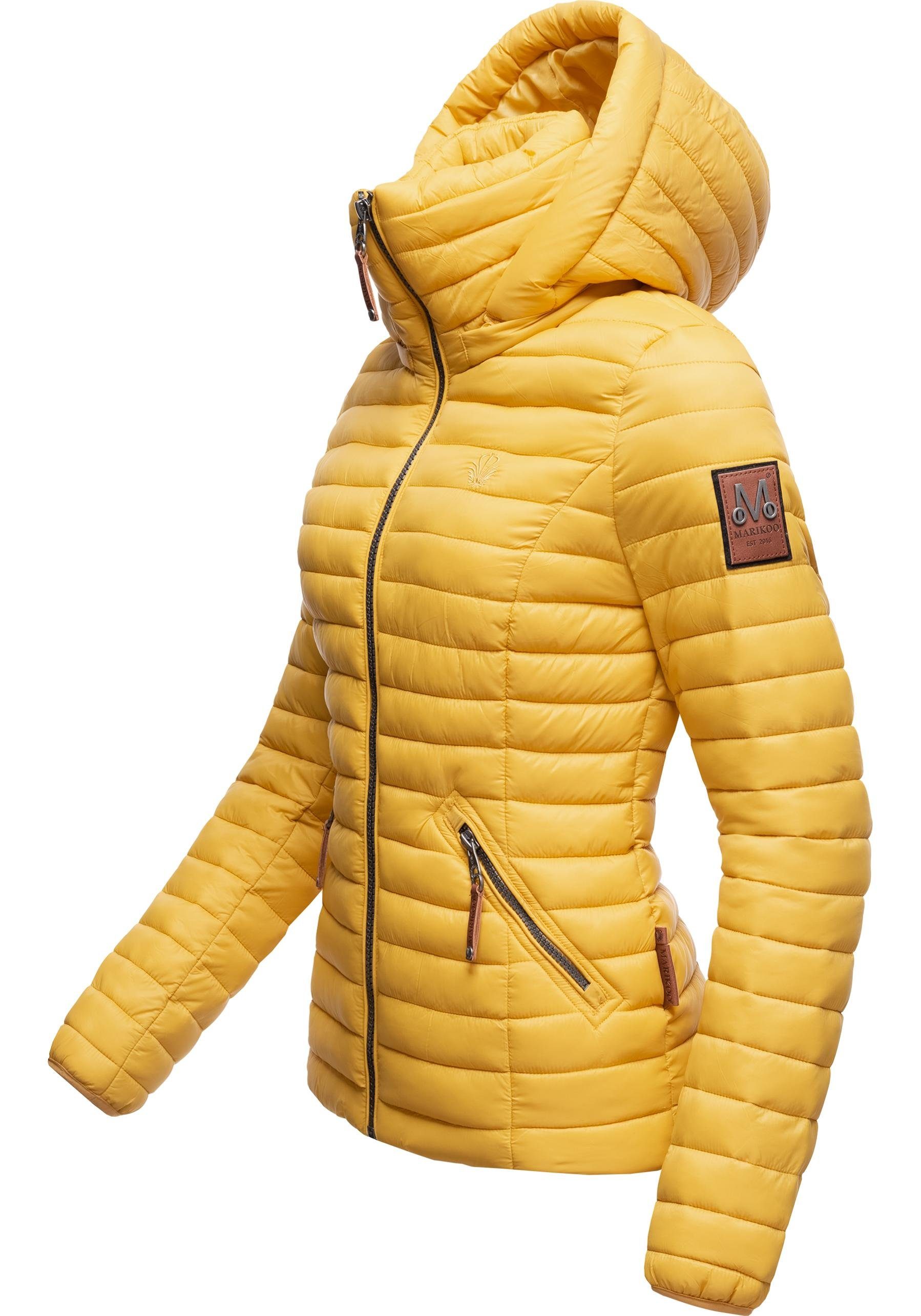 Marikoo Steppjacke Löwenbaby stylische Übergangsjacke mit abnehmbarer Kapuze