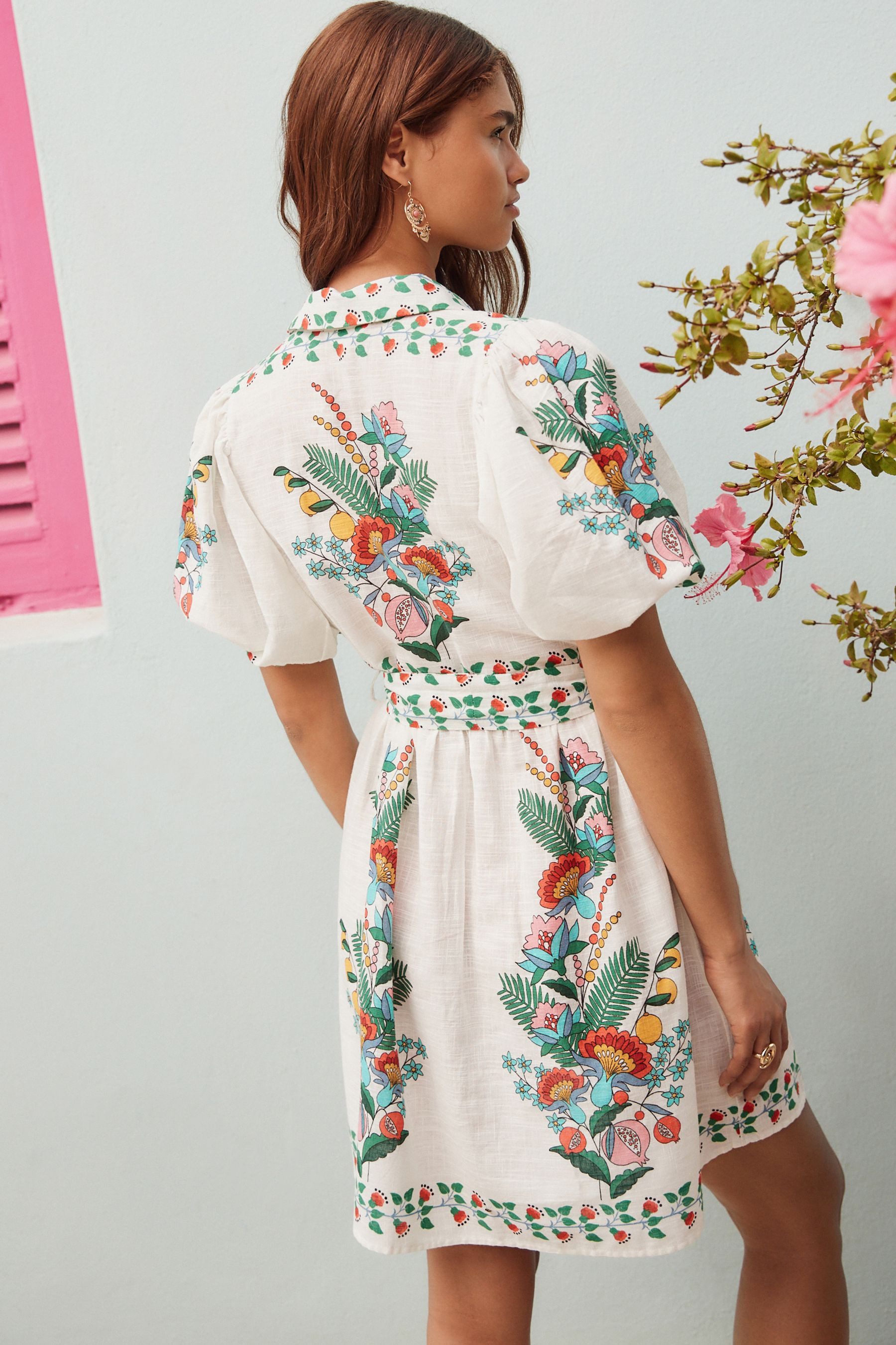 Next Minikleid Mini-Hemdblusenkleid mit Bindegürtel + günstig online kaufen