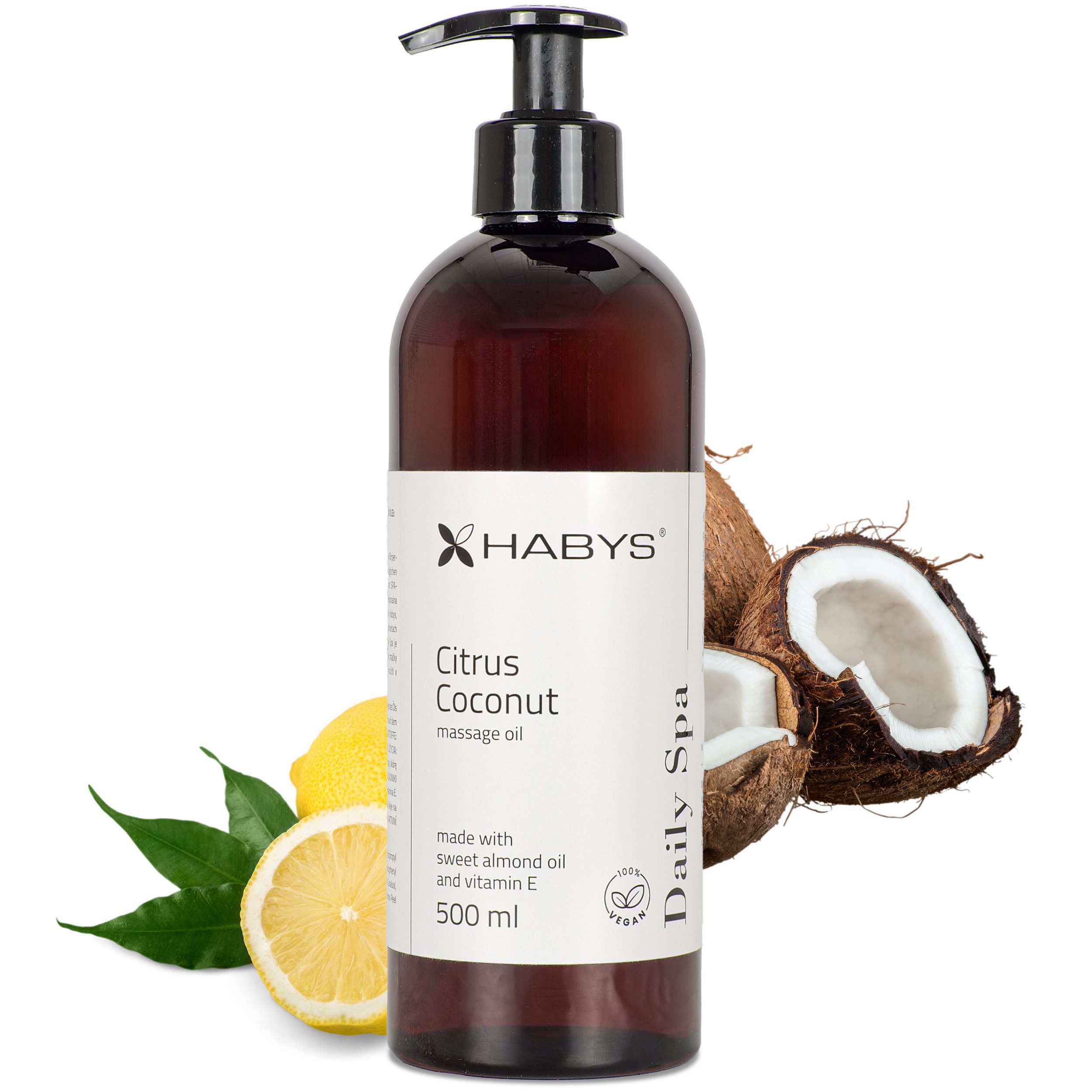 Habys Massageöl Massageöl Daily Spa Citrus Coconut Zitrus-Kokos Mandelöl 500 ml