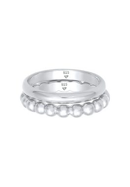 Elli Ring-Set Bandring Basic Kugel Design (2 tlg) 925 Silber