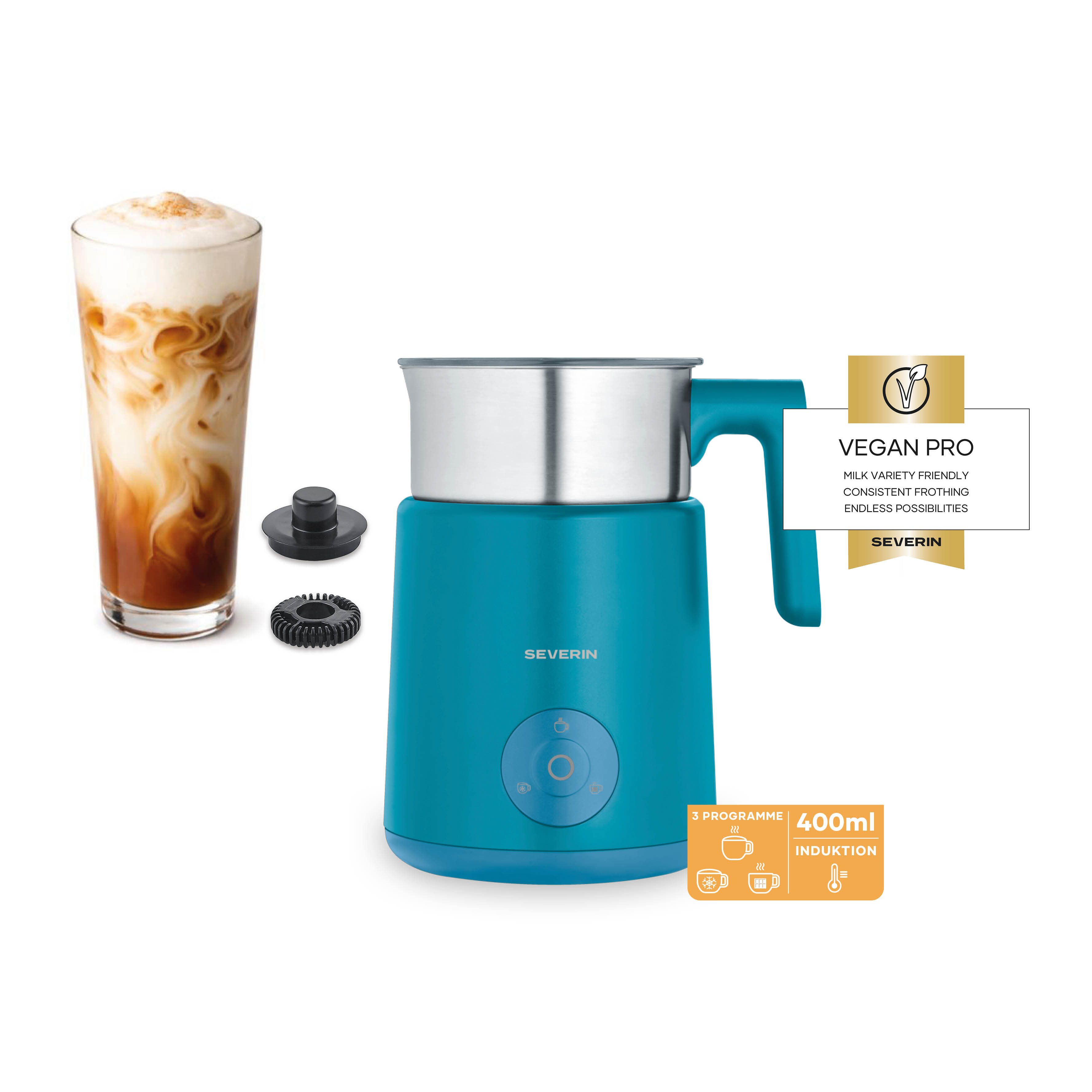 Severin Milchaufschäumer SPUMA LITE SM 3596, 500 W, kaltes & warmes Aufschäumen, Schoko-Funktion, auch vegane Milch, blau