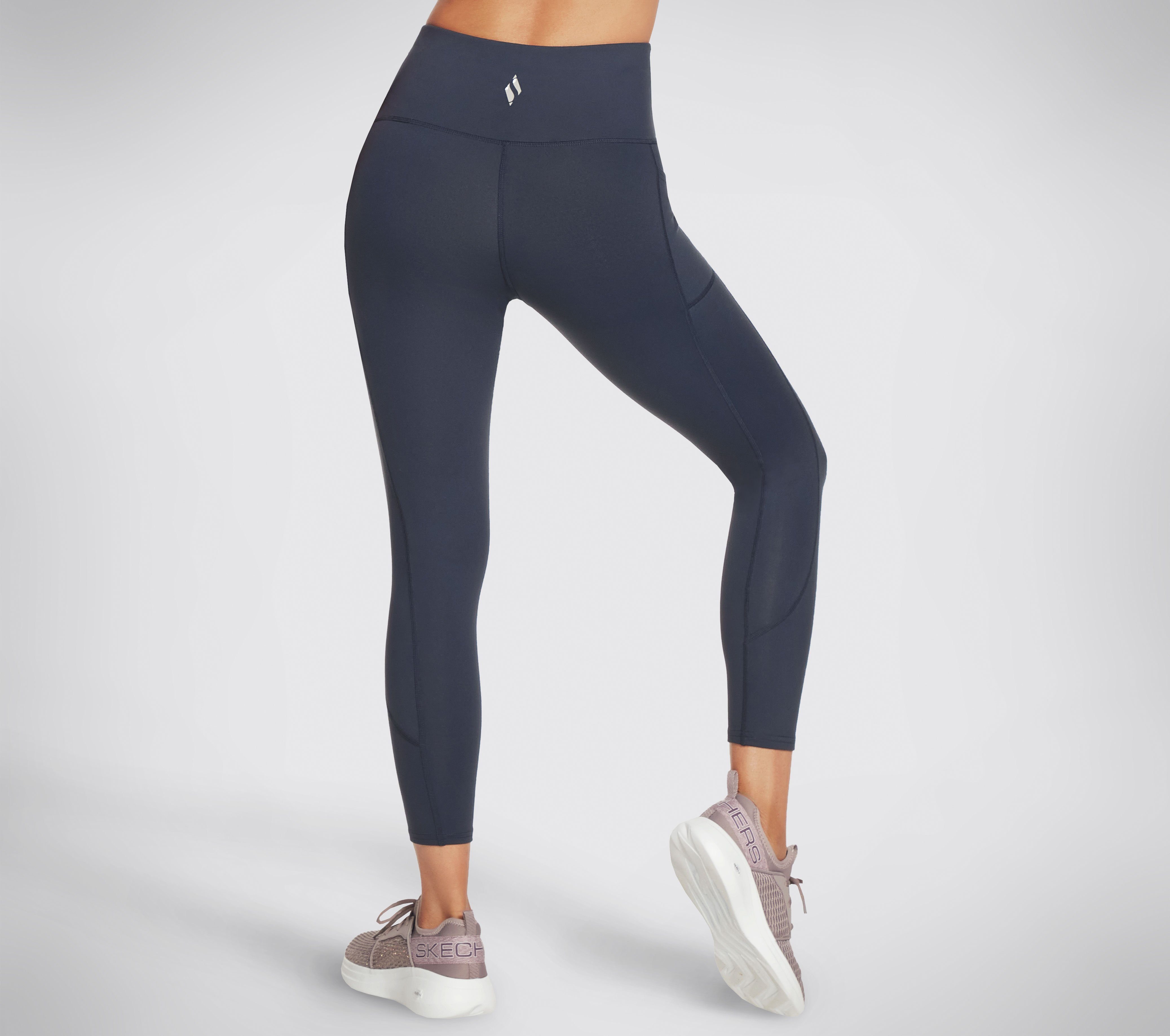 Skechers 7/8-Leggings mit Seitennahttaschen, aus Jersey-Material, schmale Beinform