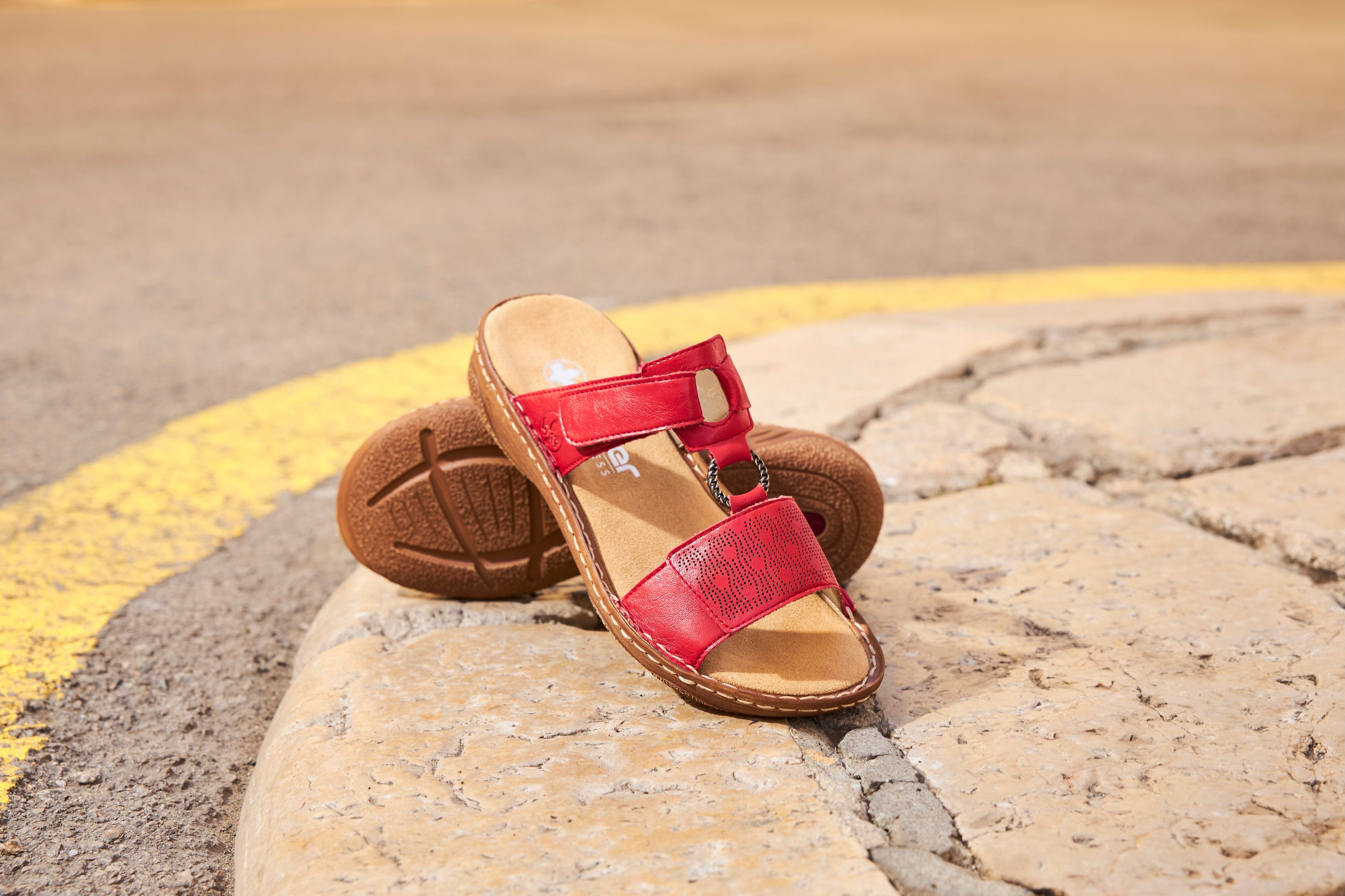 Rieker Pantolette Sommerschuh, Schlappen, Urlaubschuh, Klettschuh günstig online kaufen