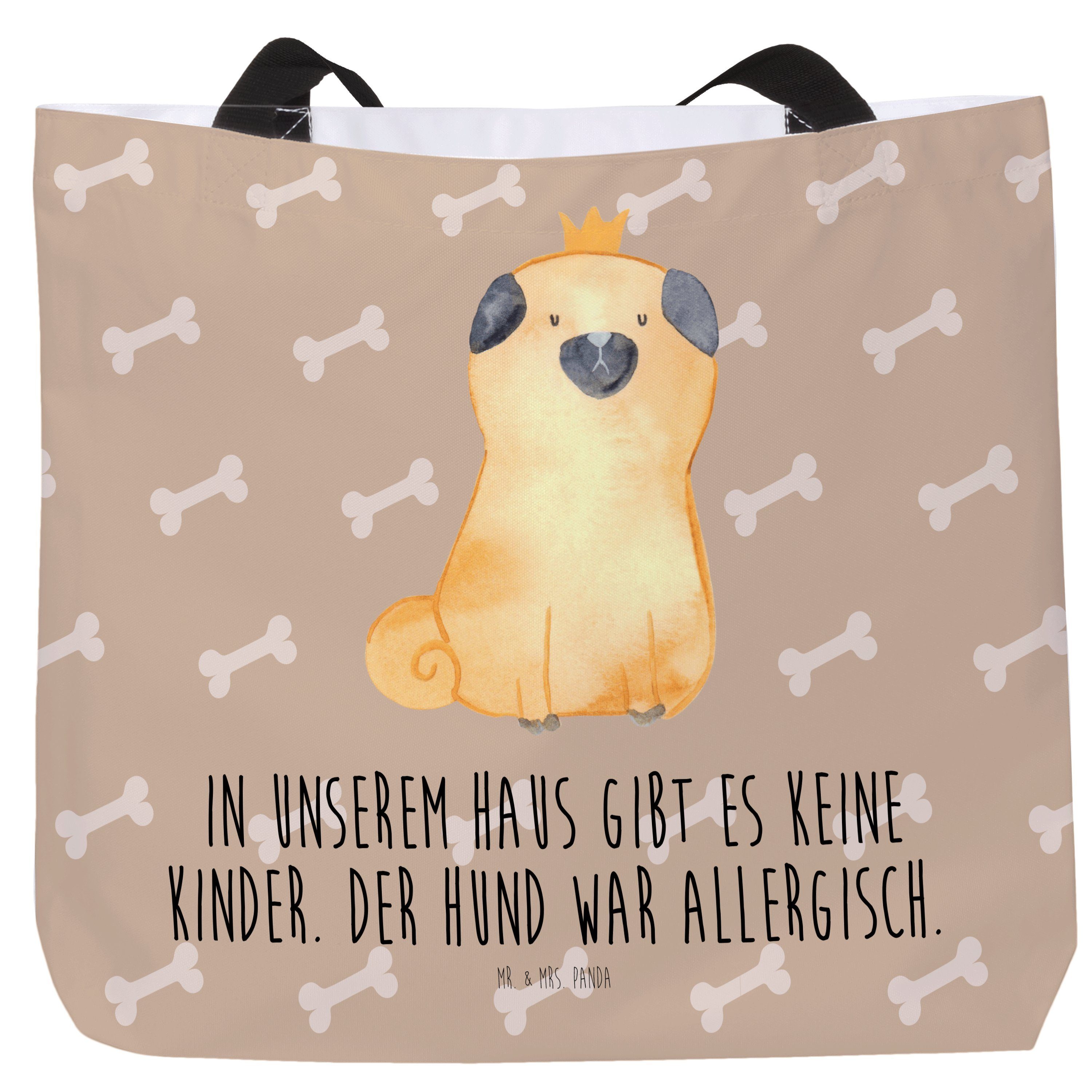 Mr. & Mrs. Panda Shopper Mops Krone - Hundeglück - Geschenk, Tierliebhaber, Hundebesitzer, Ein (1-tlg)