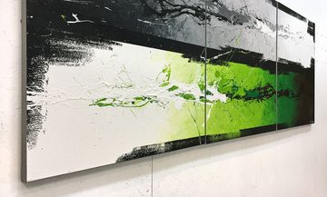 WandbilderXXL Gemälde Green Dimension 180 x 70 cm, Abstraktes Gemälde, handgemaltes Unikat