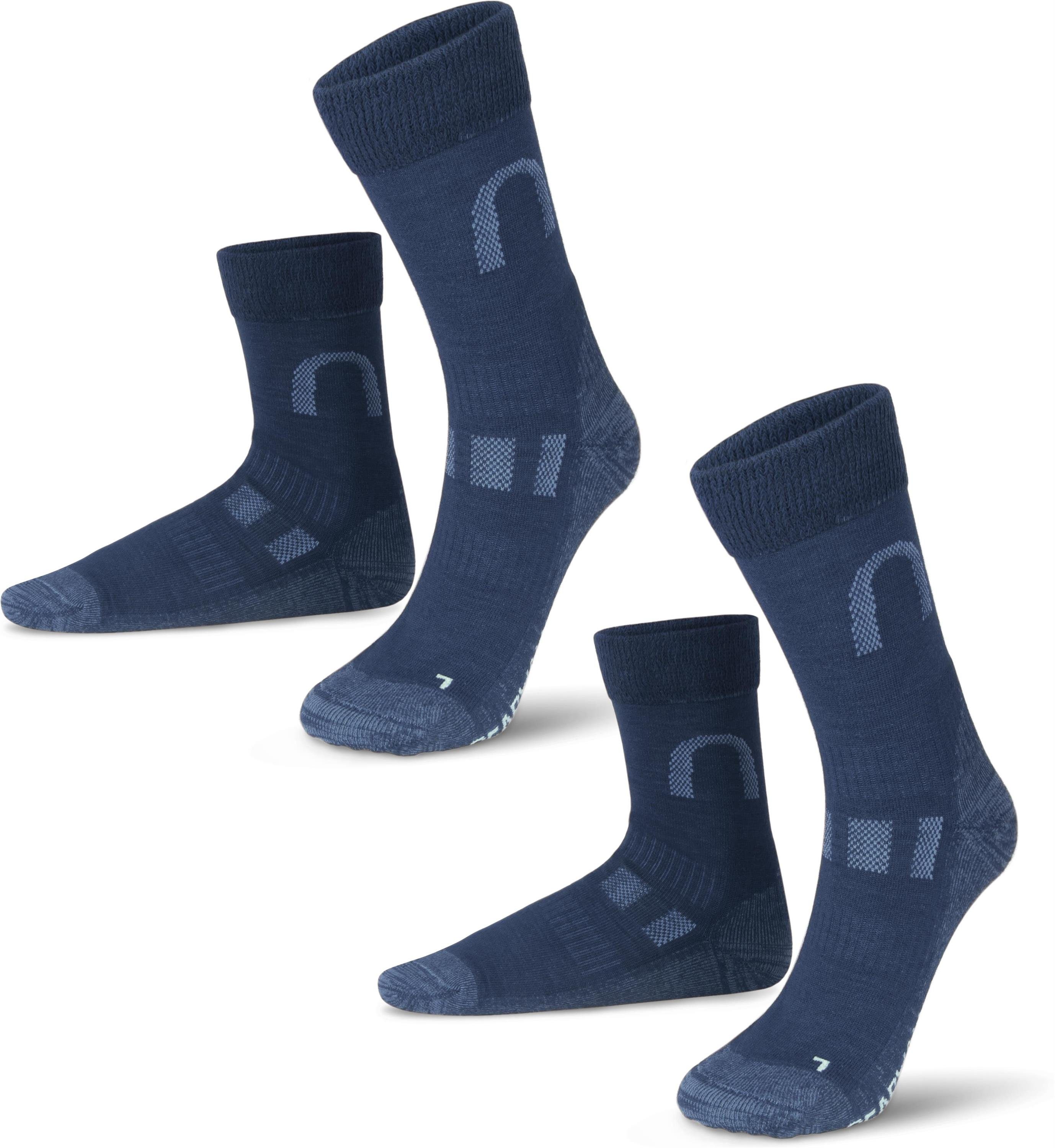 normani Wandersocken 2 Paar Merinowollsocken Wander- und Trekkingsocken (Set, 2 Paar) hochwertige Merinowolle Blau