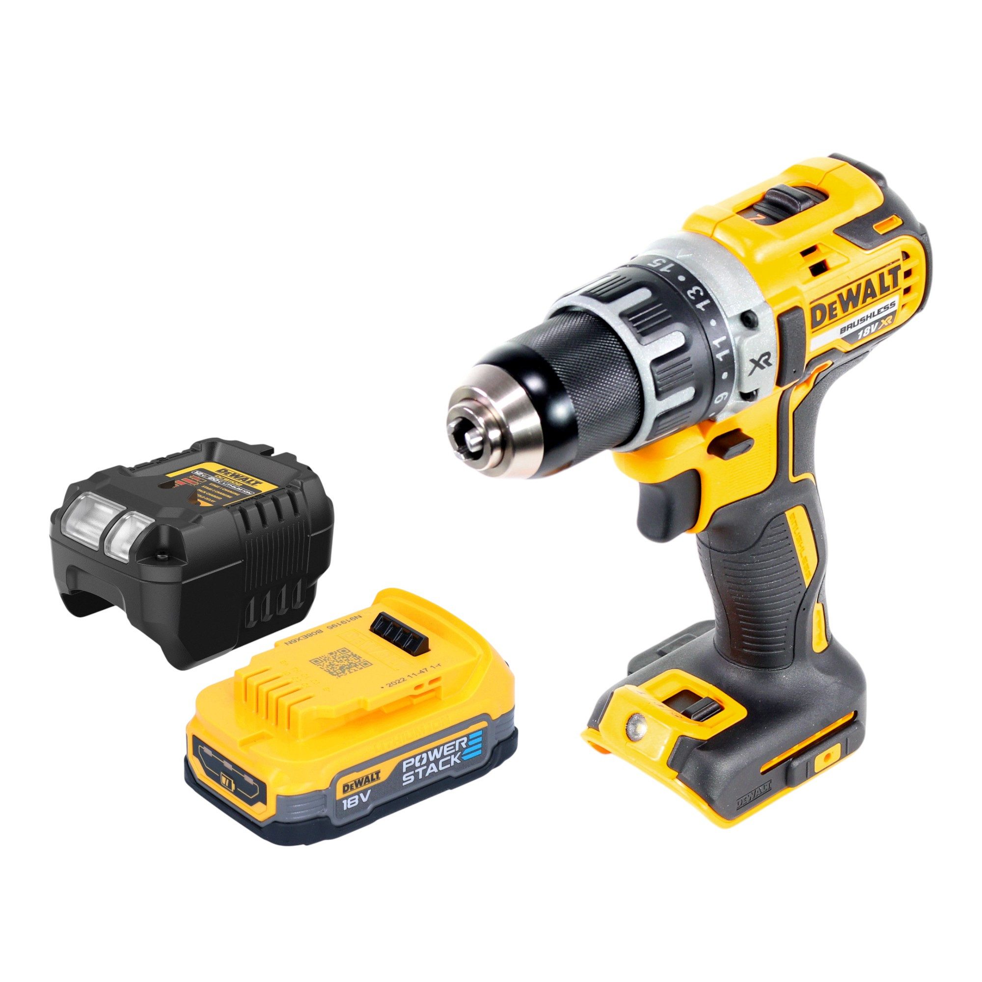 DeWalt Akku-Schrauber DCD 791 E1 18 V 70 Nm Brushless + 1x Powerstack Akku 1,7Ah + Ladegerät