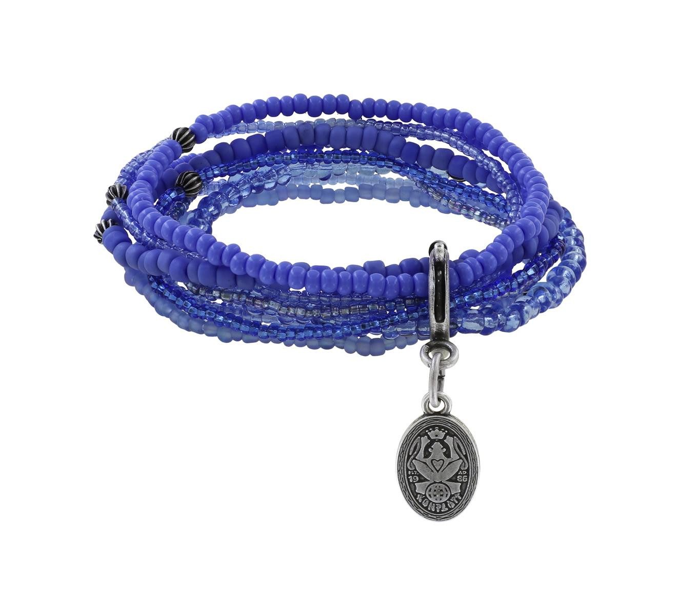 KONPLOTT Armband KONPLOTT Armband Petit Glamour d' Afrique antik Silber blau dehnbar