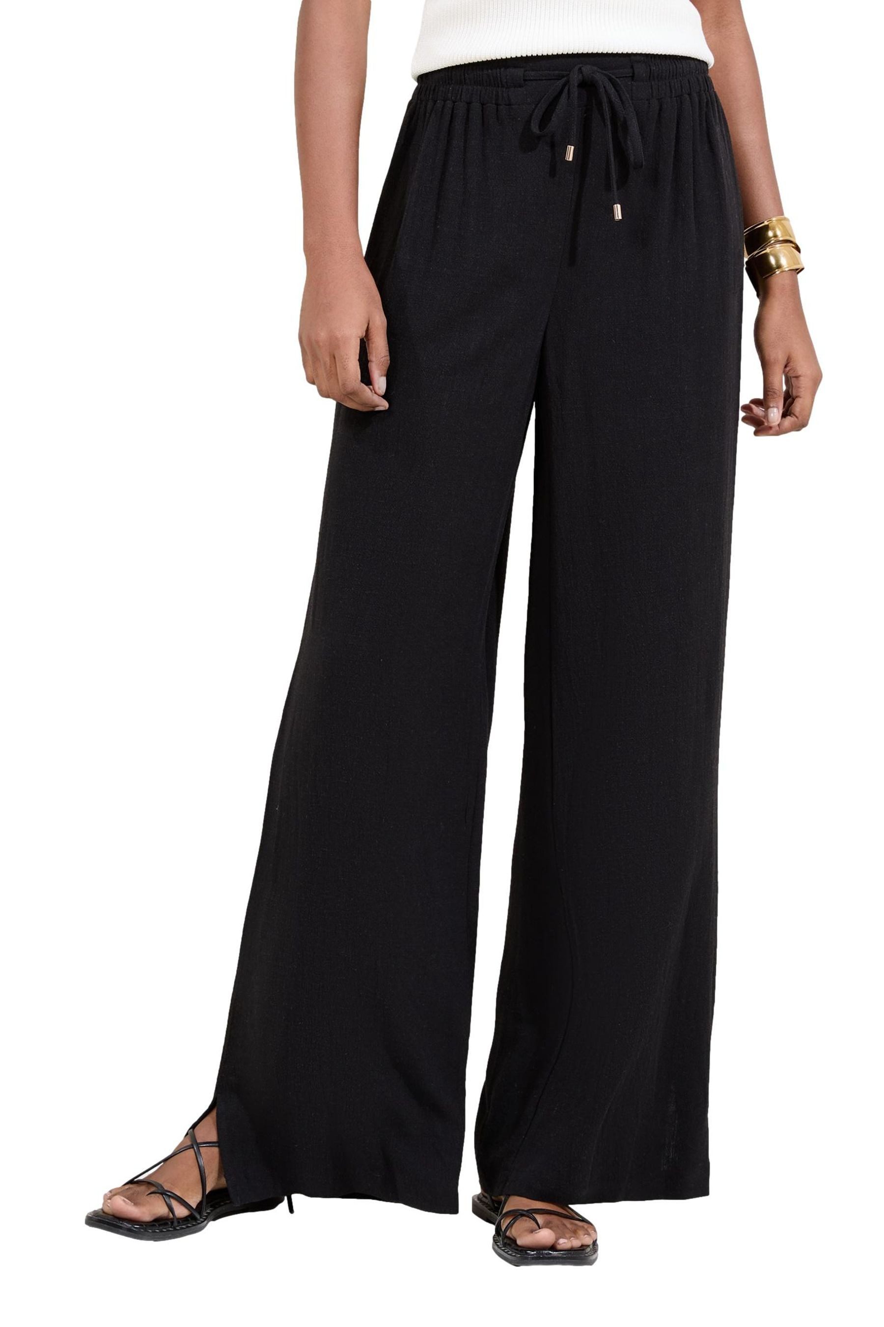 LIPSY Palazzohose Lipsy Hose mit weitem Bein und Leinen, Regular (1-tlg)
