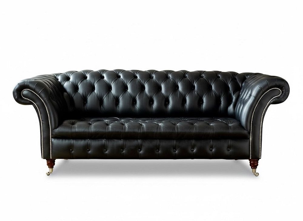 Xlmoebel 3-Sitzer Chesterfield Sofa 3 SITZER Polster Designer 100% Leder Sofort, Made in Europa