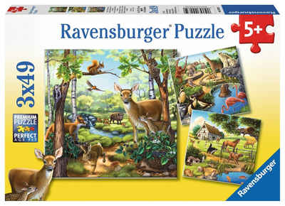 Ravensburger Puzzle Waldtiere Zootiere Haustiere 09265, 49 Puzzleteile