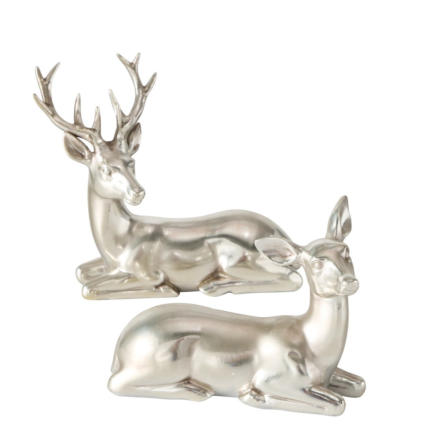 BOLTZE Tierfigur Reh und Hirsch liegend Deko Weihnachten 2er Set günstig online kaufen