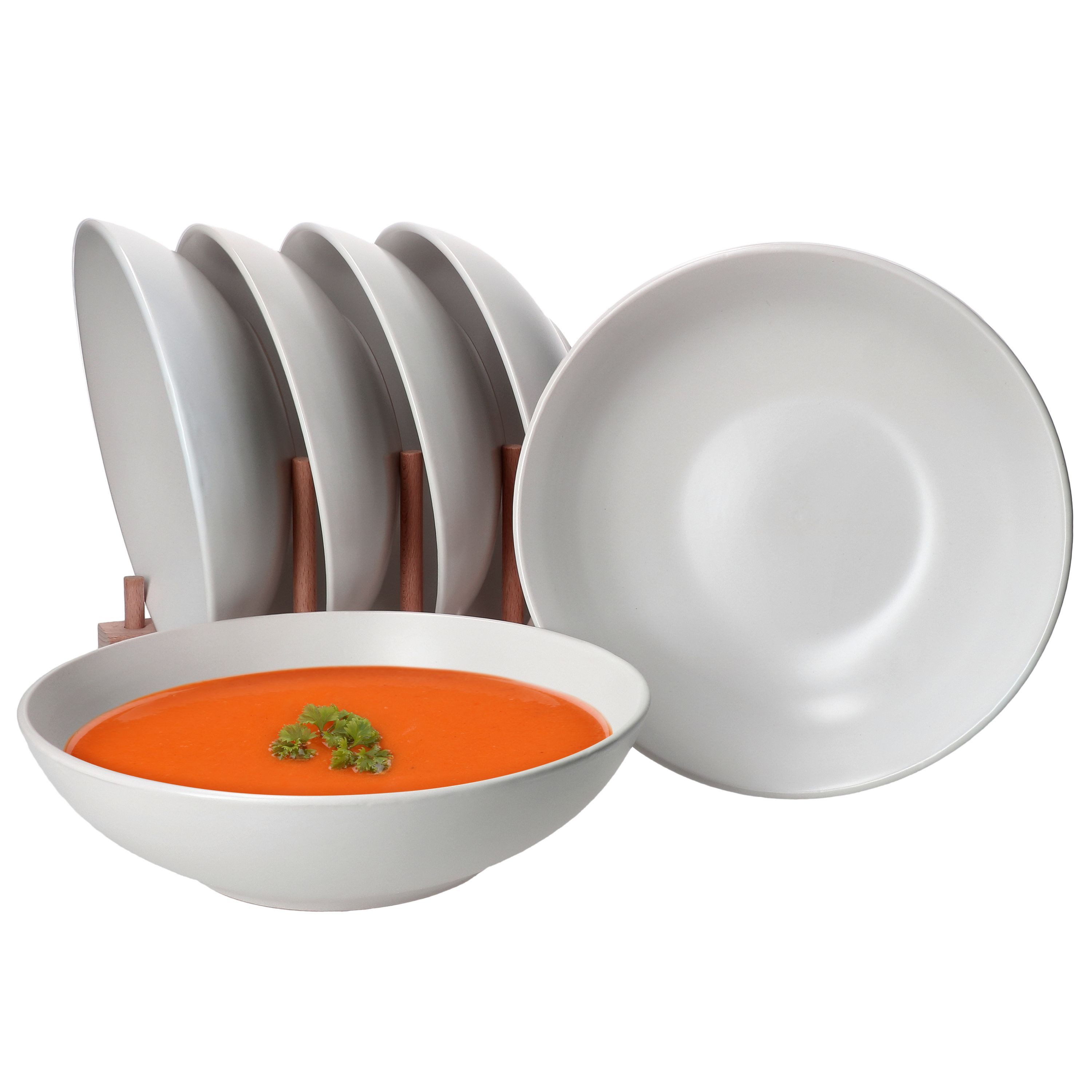 MamboCat Suppenteller 6er Set Suppenteller 20,5cm White Biata Steingut