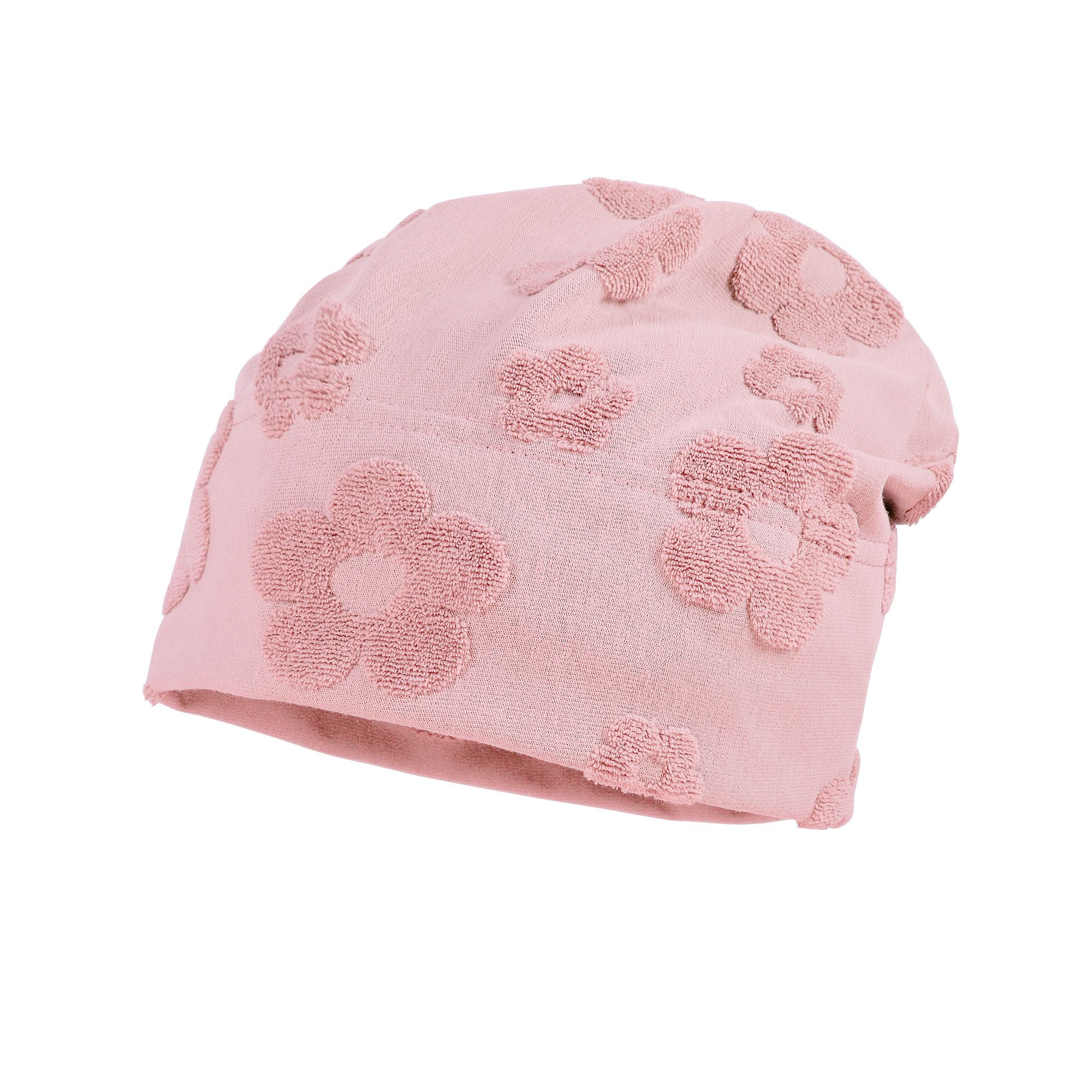 MAXIMO Beanie (1-St) Rosa, Blume, Jersey, Mädchen, Kleinkind