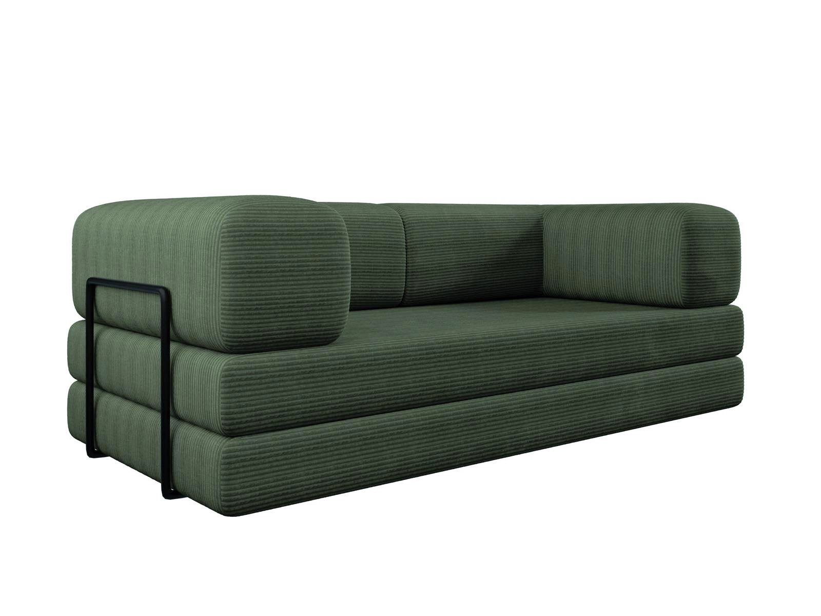 Compleo Sofa Designer Sofa LAMILO– 3-Sitzer mit Cordbezug und Klappfunktion günstig online kaufen