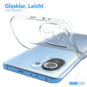 EAZY CASE Handyhülle Slimcover Clear für Xiaomi Mi 11 5G 6,81 Zoll, durchsichtige Hülle Ultra Dünn Silikon Backcover TPU Telefonhülle Klar
