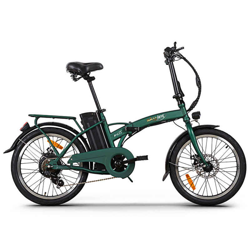 Fangqi E-Bike 20 Zoll Klapp Elektrofahrrad, 36V/7,8Ah Akku, Shimano 6-Gang, 25 km/h, 6 Gang, 250W Heckmotor