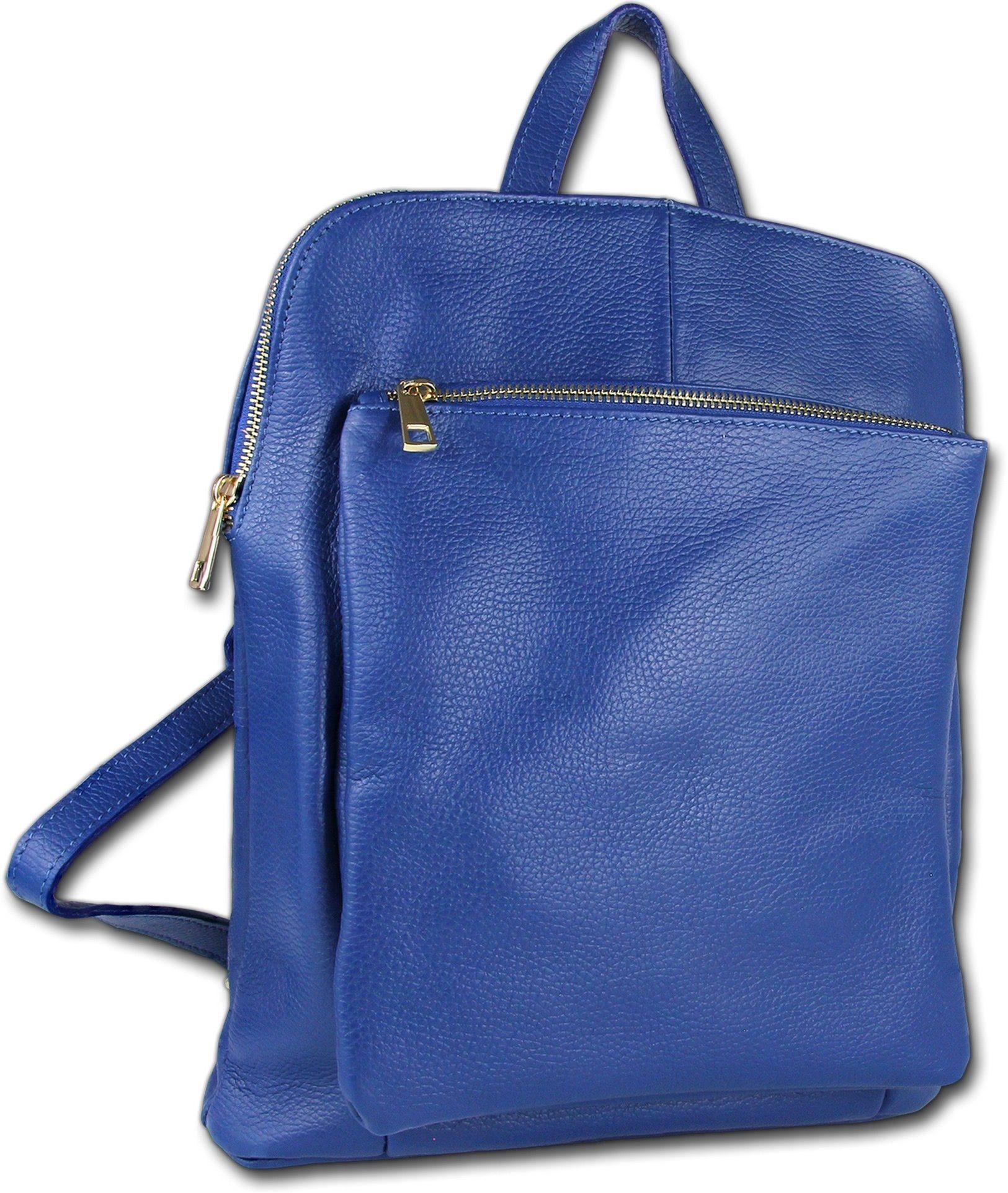 Toscanto Cityrucksack Toscanto Cityrucksack Freizeit (Cityrucksack), Damen Tasche Echtes Leder blau, Made-In Italy