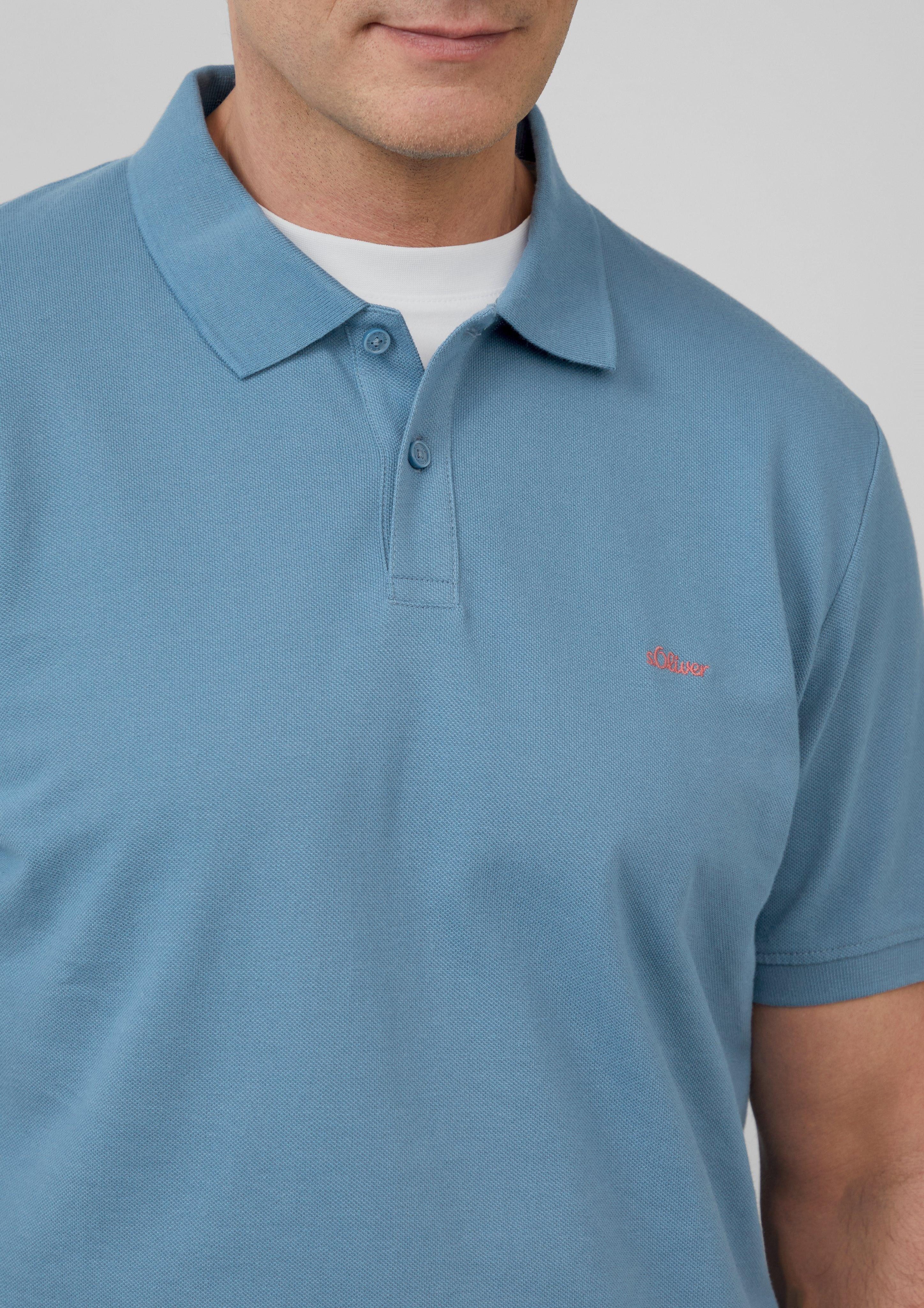 s.Oliver Kurzarmshirt Poloshirt aus Baumwollpiqué Stickerei günstig online kaufen