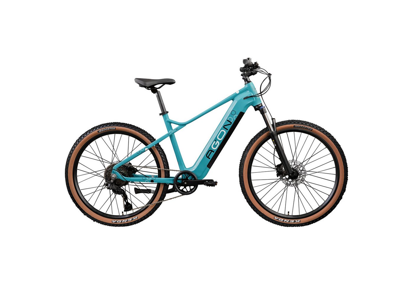 AGON E-Bike Mountainbike Alpha, 10 Gang Shimano Deore SGS T6000 Schaltwerk, Kettenschaltung, Heckmotor, 540 Wh, Pedelec, Elektrofahrrad für Damen u. Herren, MTB