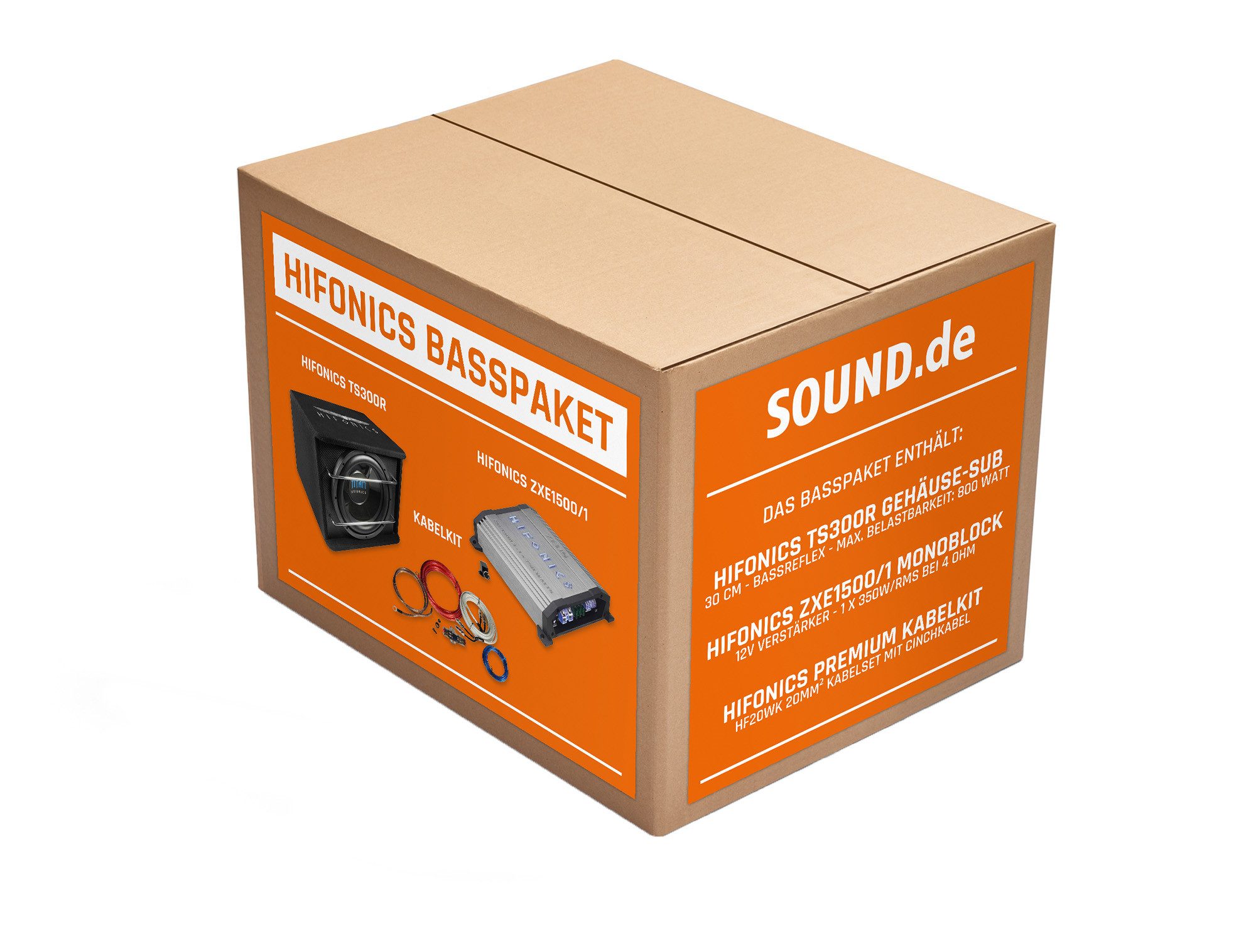 Hifonics Hifonics Basspaket TS300R Pluto - 30cm Subwoofer + Endstufe + Kabel Endverstärker