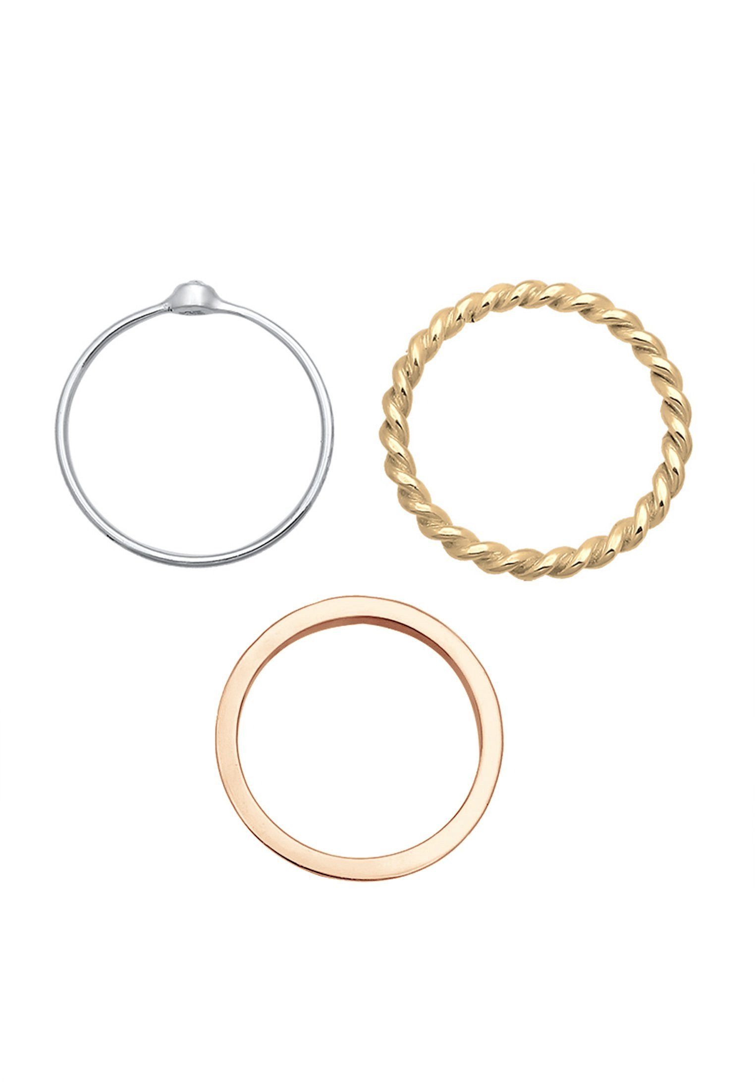 Elli Ring-Set Ring-Set mit 925 Silber, mit Kristallen von Swarovski®, Ring Set